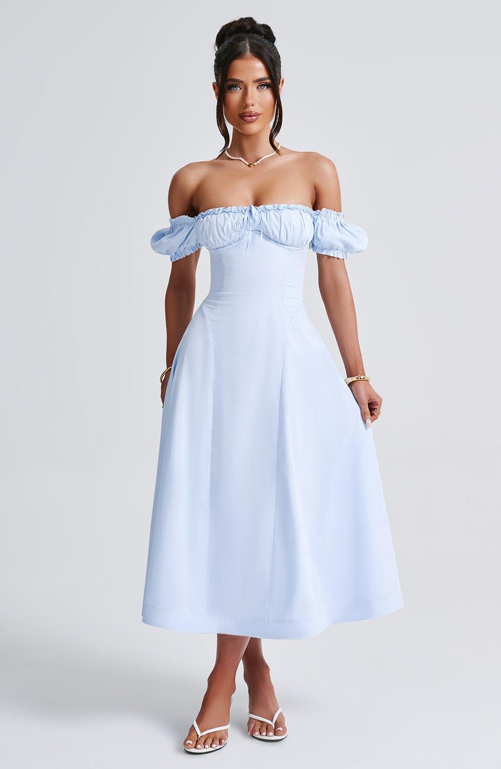 Elora Midi Dress - Blue Product Image