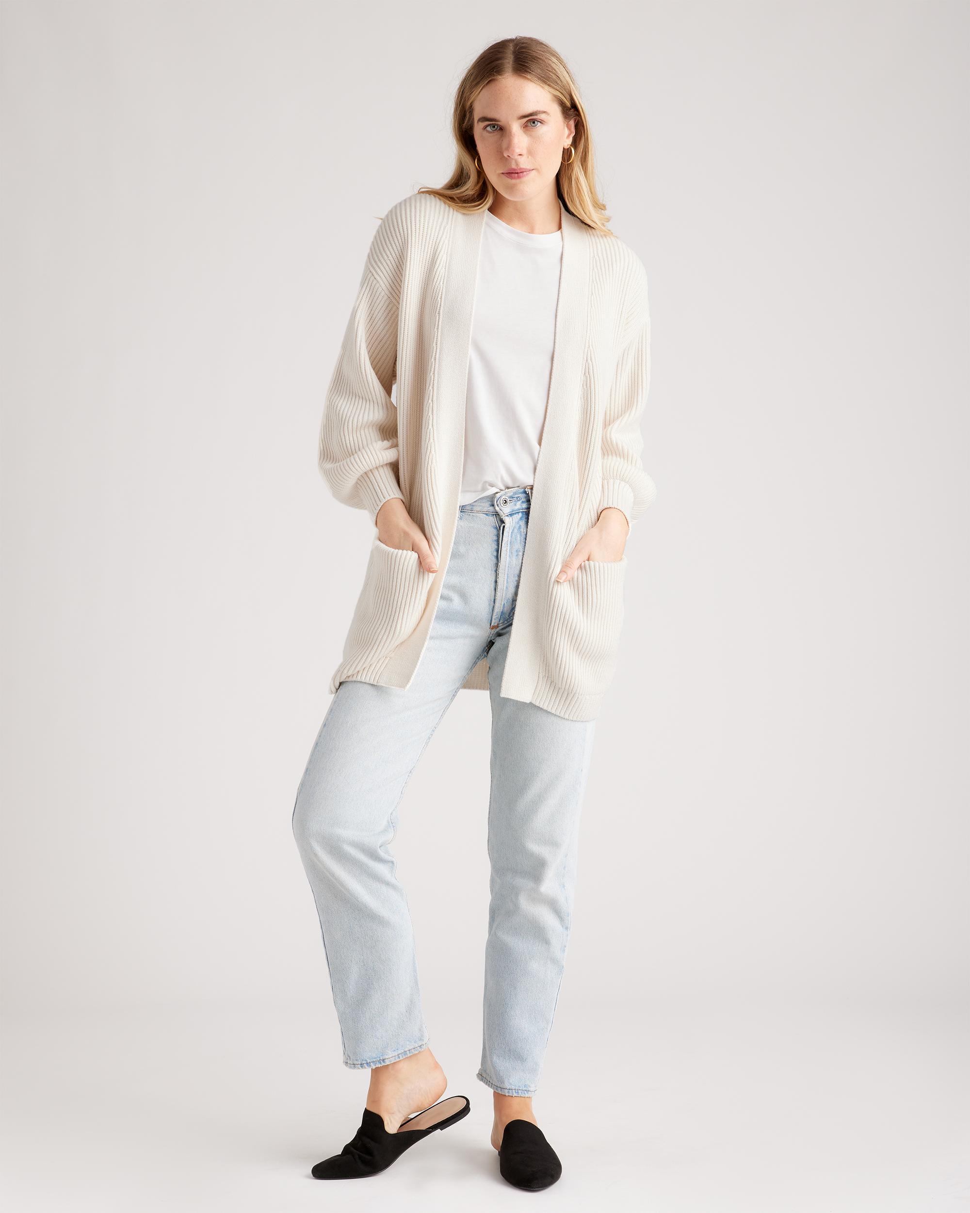 Quince | Women's OverSized Cardigan Sweater Organic Cotton Product Image