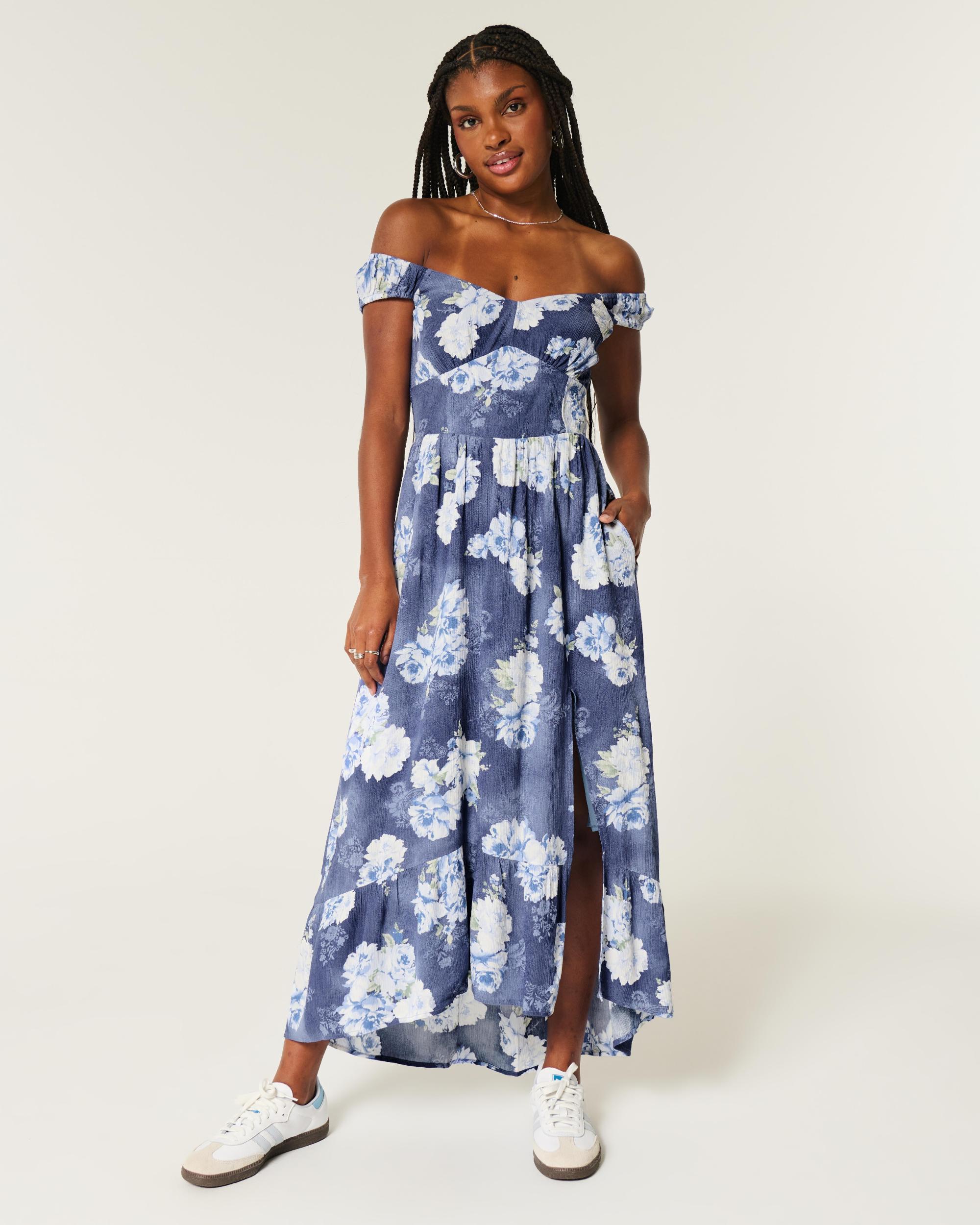 High-Low Hem Twist-Bust Midi Dress Product Image