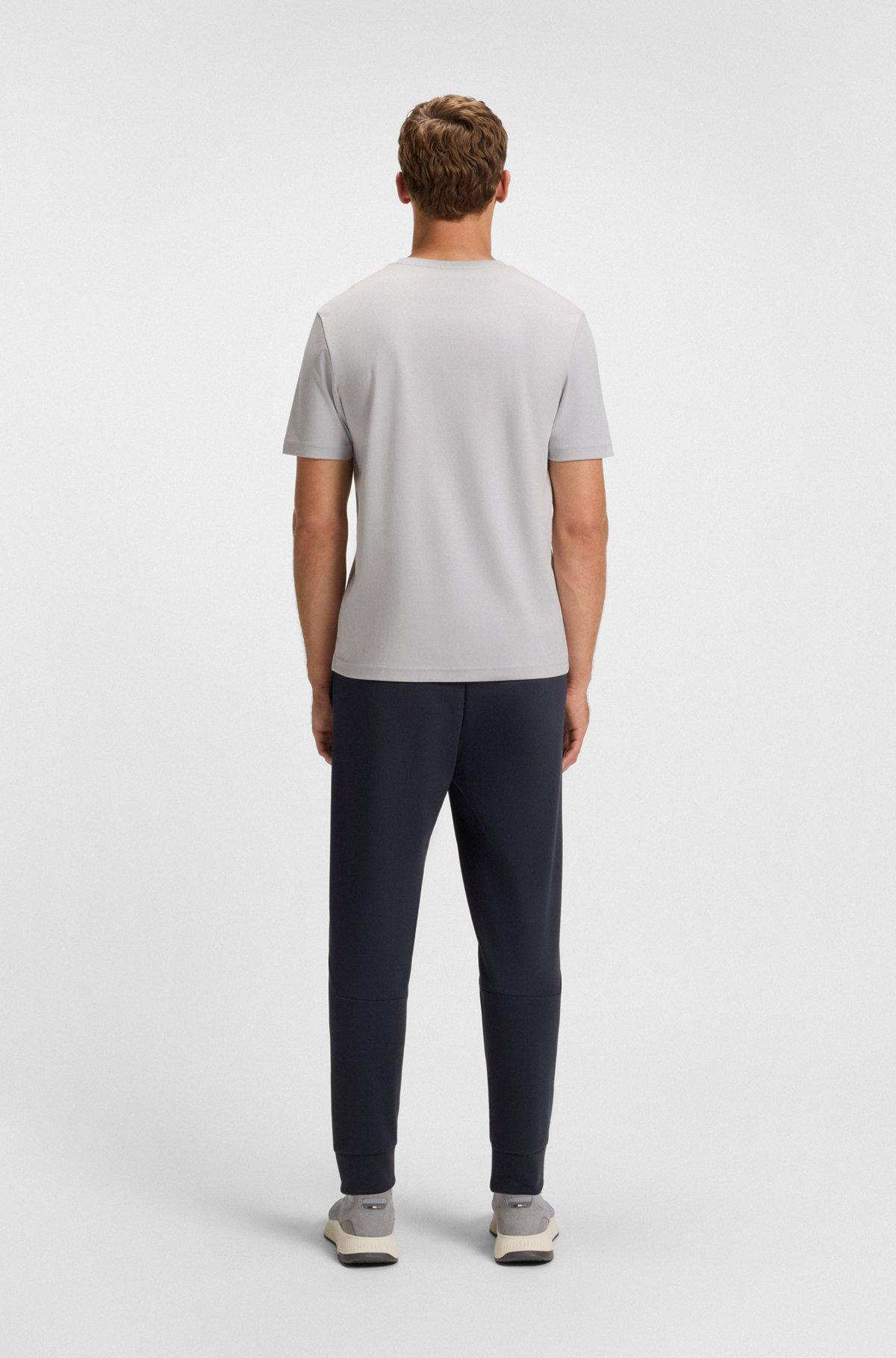 BOSS - Pima-cotton T-shirt with gloss logo - Light Grey Product Image