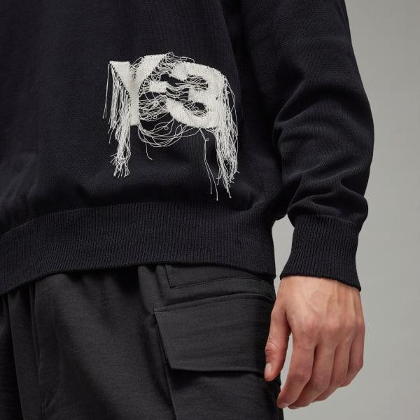 adidas Y-3 Logo Knit Crew Sweatshirt Black L Unisex Product Image
