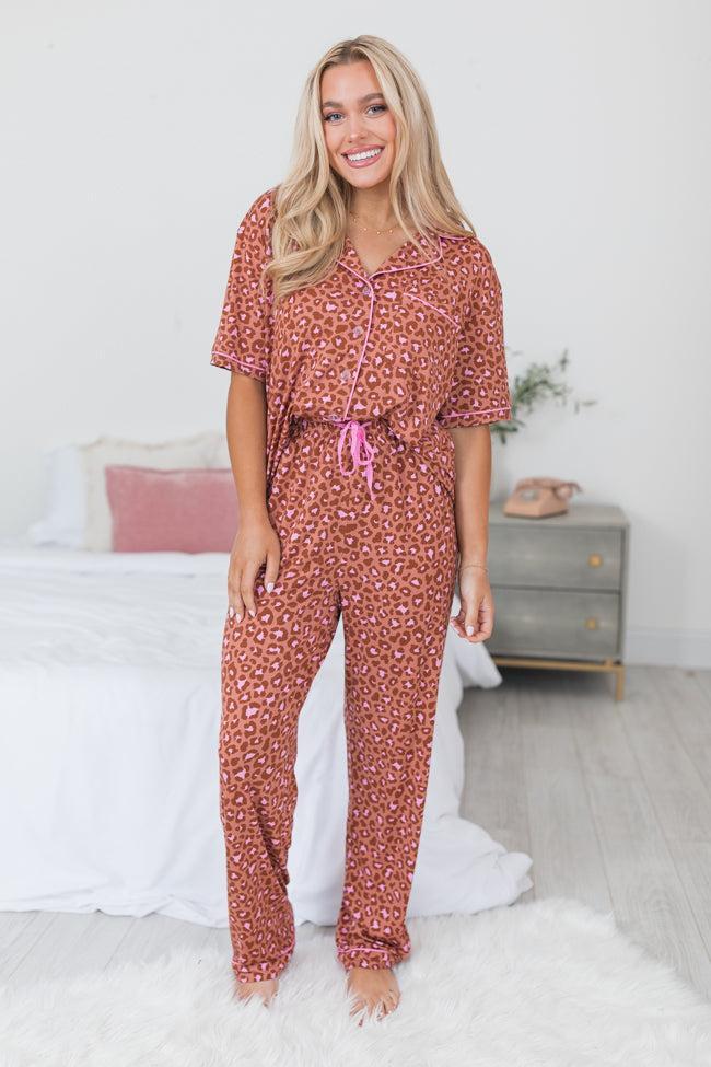 Under The Stars In Pink Catwalk Couture Bamboo Short Sleeve Pajama Top FINAL SALE Product Image