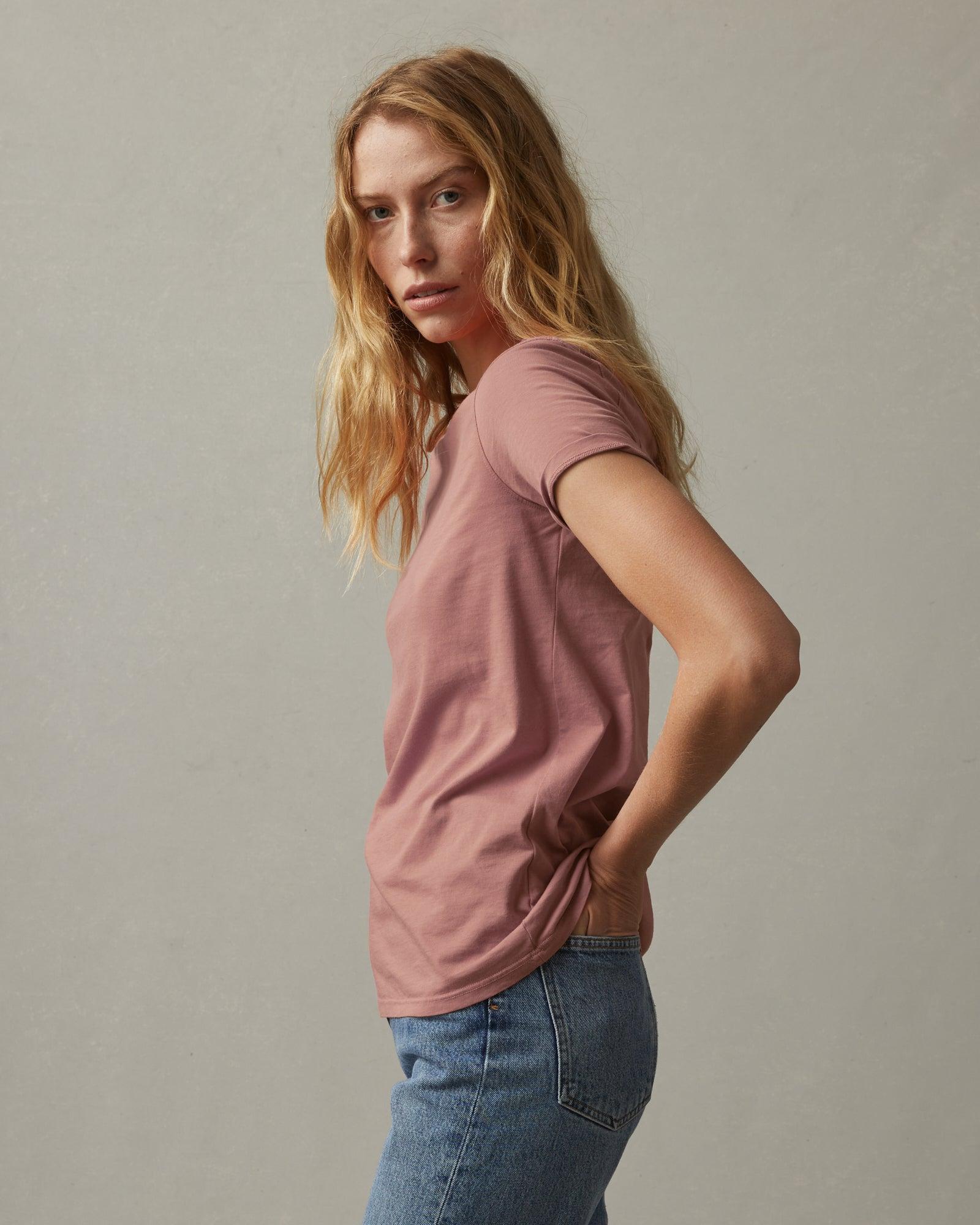 Women's Classic Cotton Crew Tee - Withered Rose Female Product Image