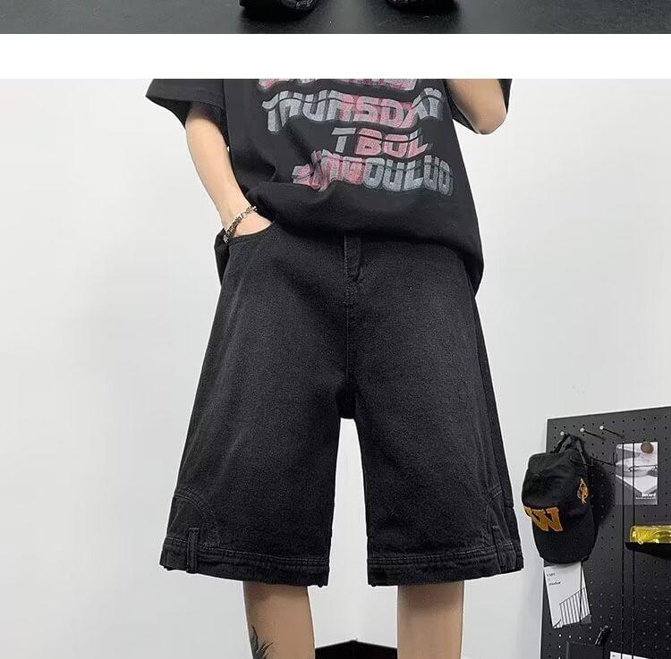 Mid Rise Washed Panel Jorts Product Image