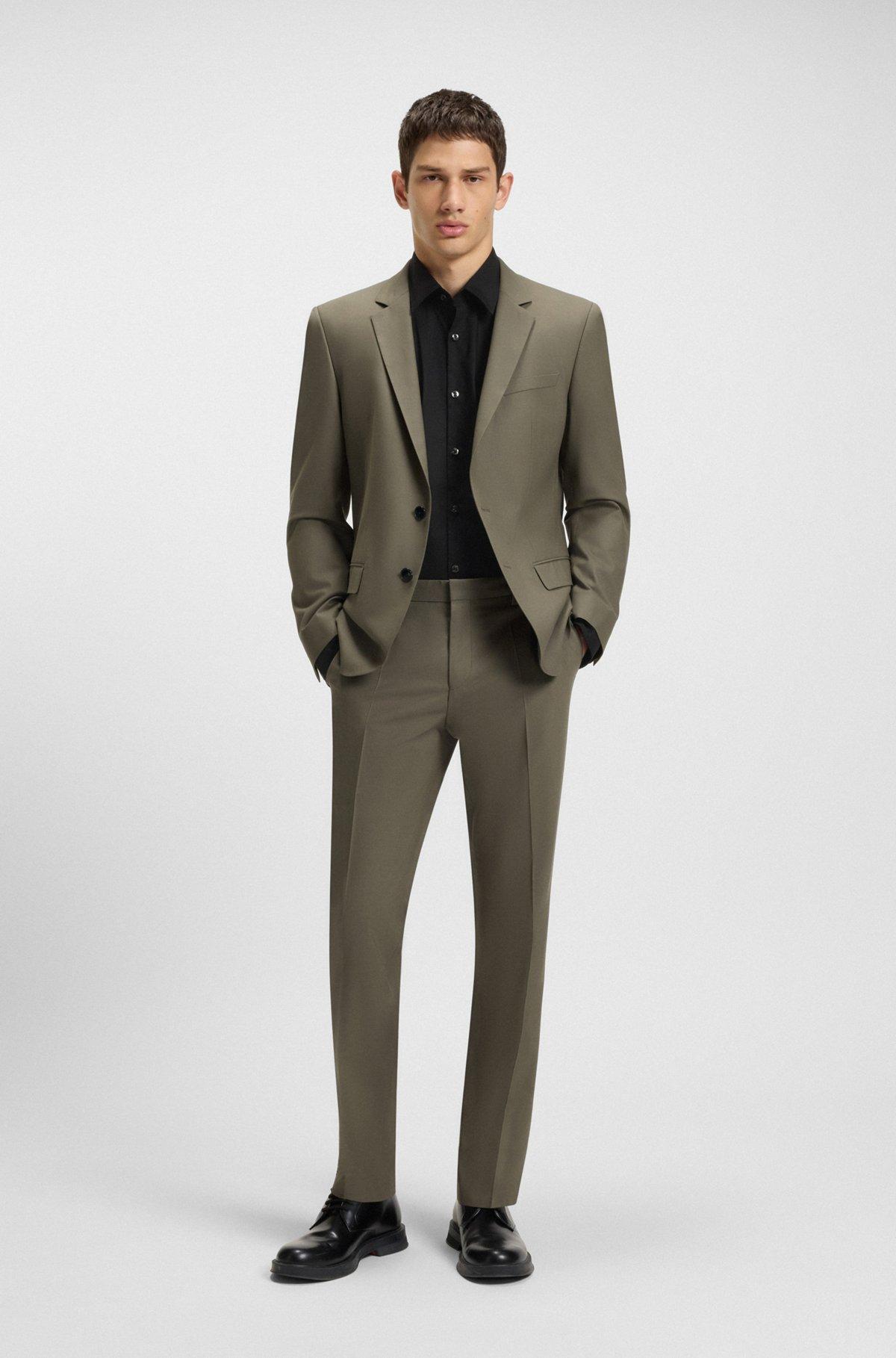 Slim-fit shirt in cotton poplin with logo stripe Product Image
