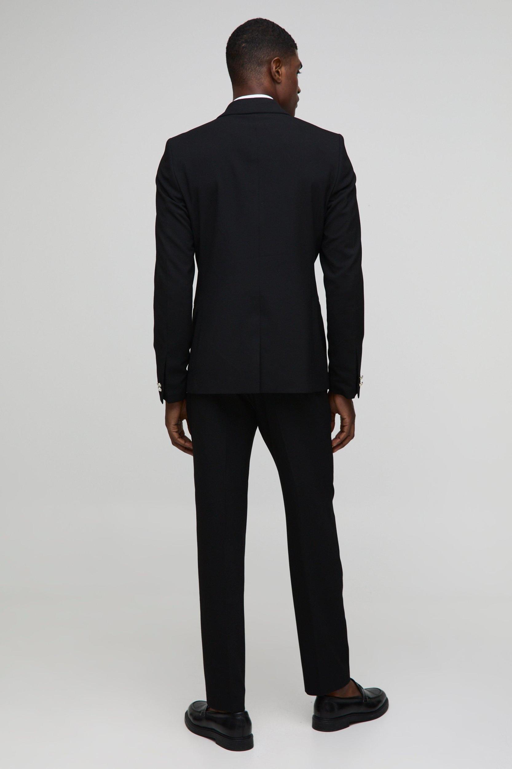 Slim Fit Flare Fixed Waistband Dress Pants | boohooMAN USA Product Image
