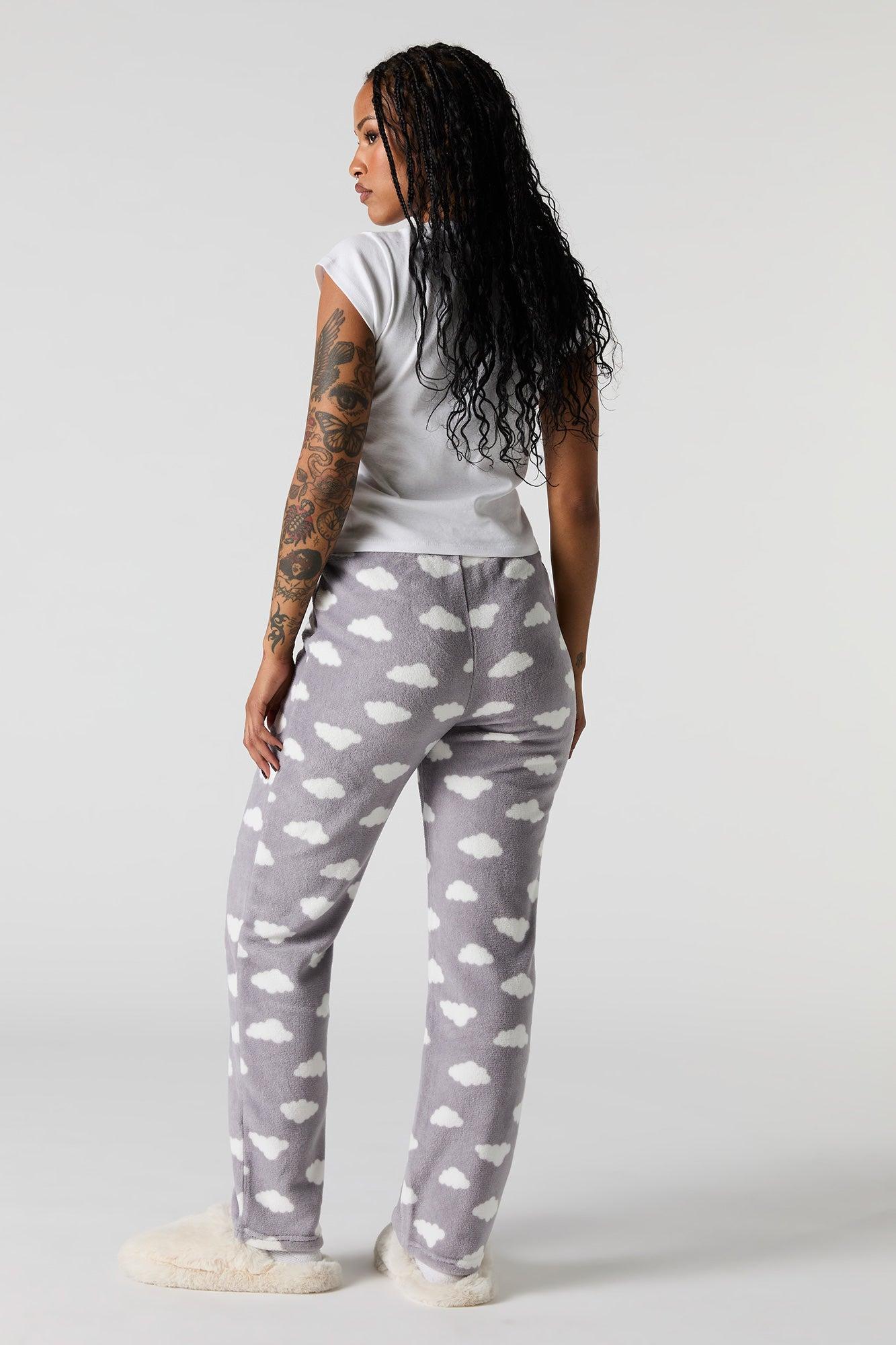 Printed Plush Pajama Pant Female Product Image