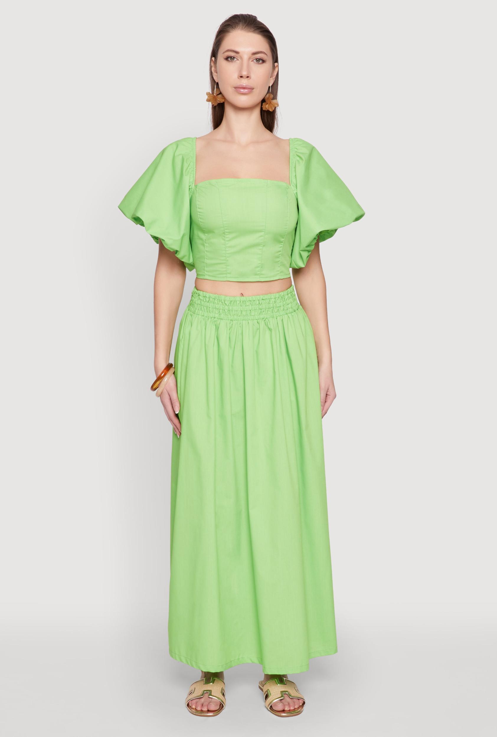 Womens Poplin Maxi Skirt Product Image