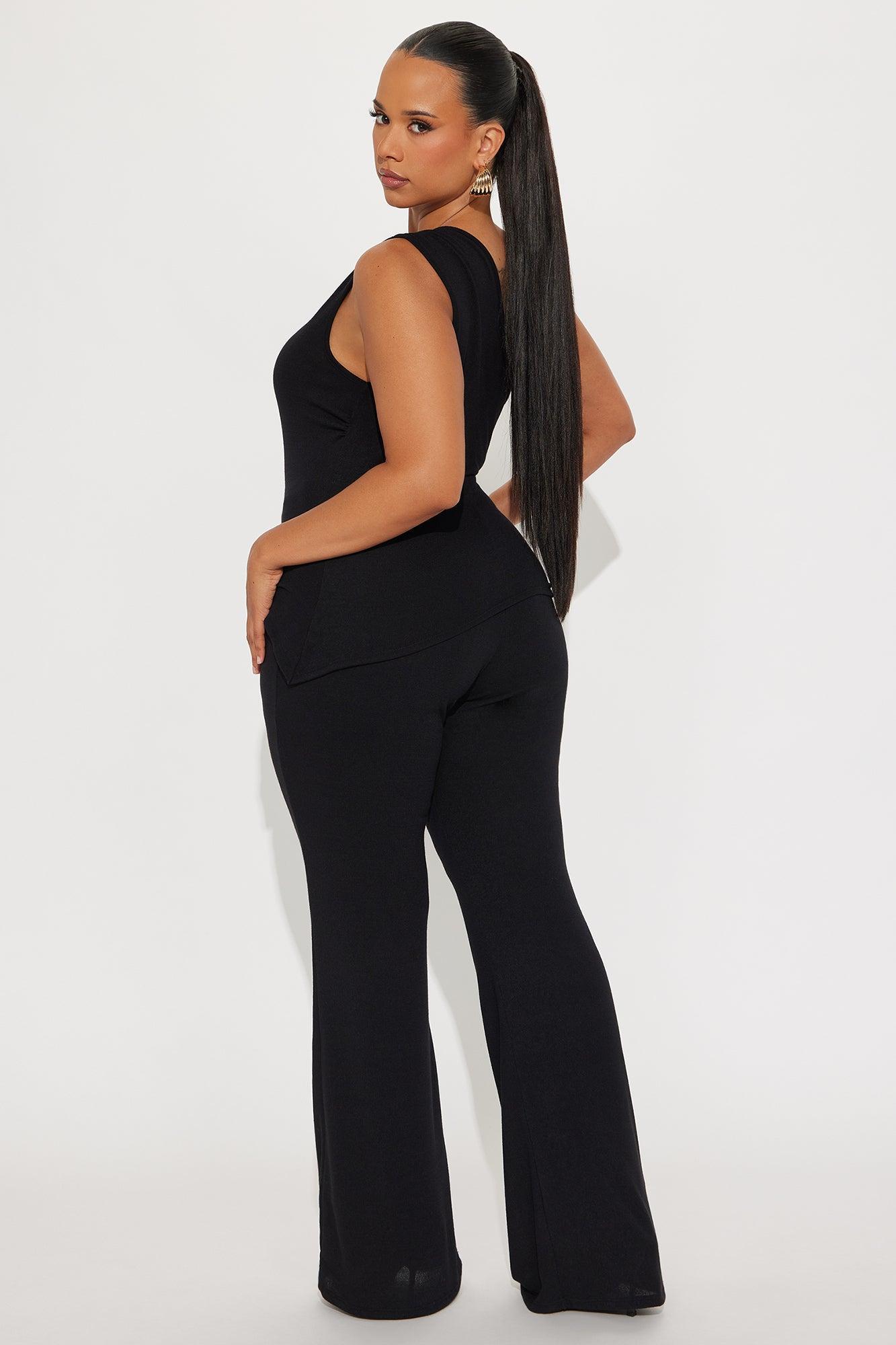 Stella One Shoulder Pant Set - Black Product Image