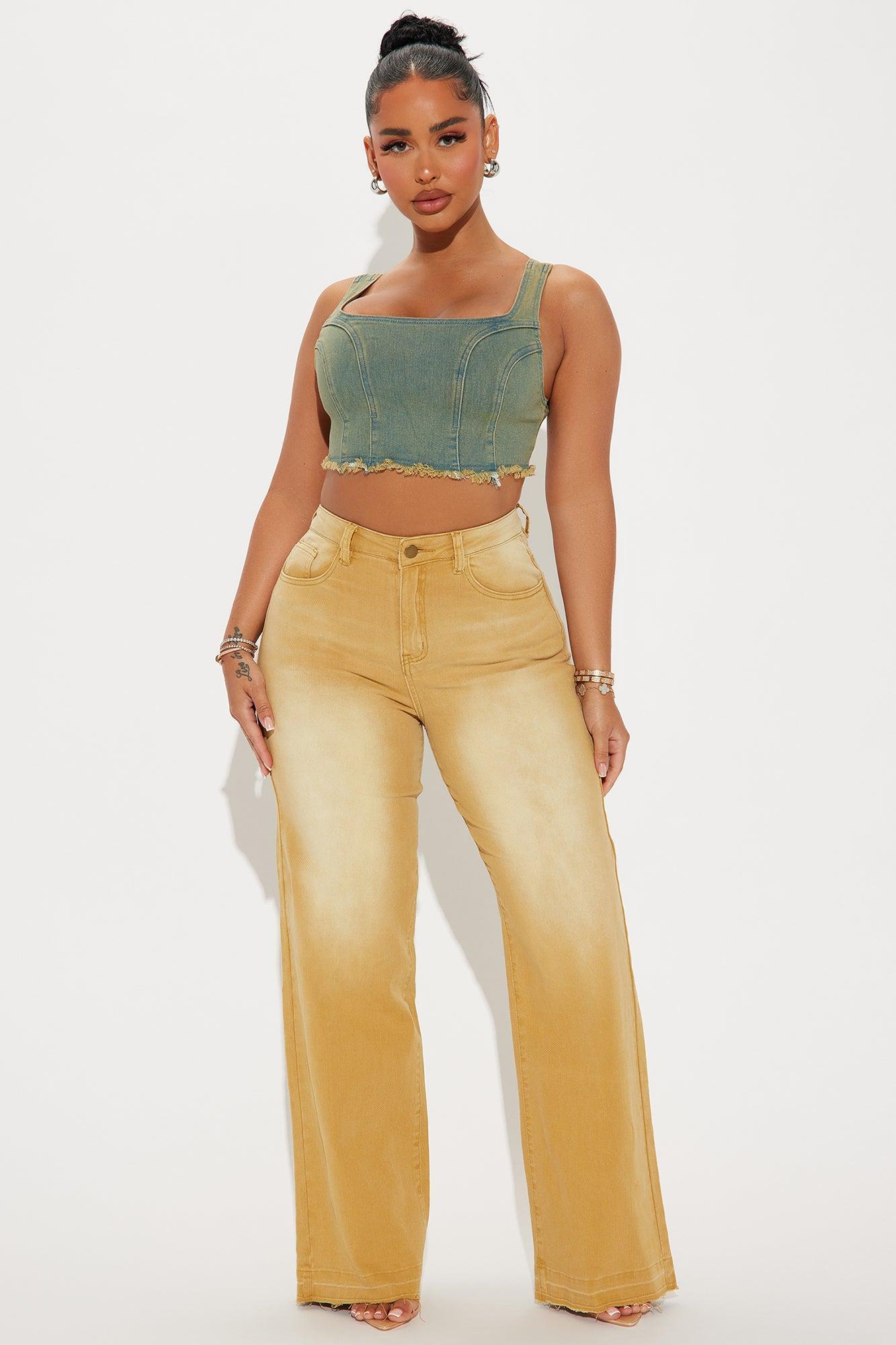 Pick A Side Denim Top - Vintage Wash Product Image