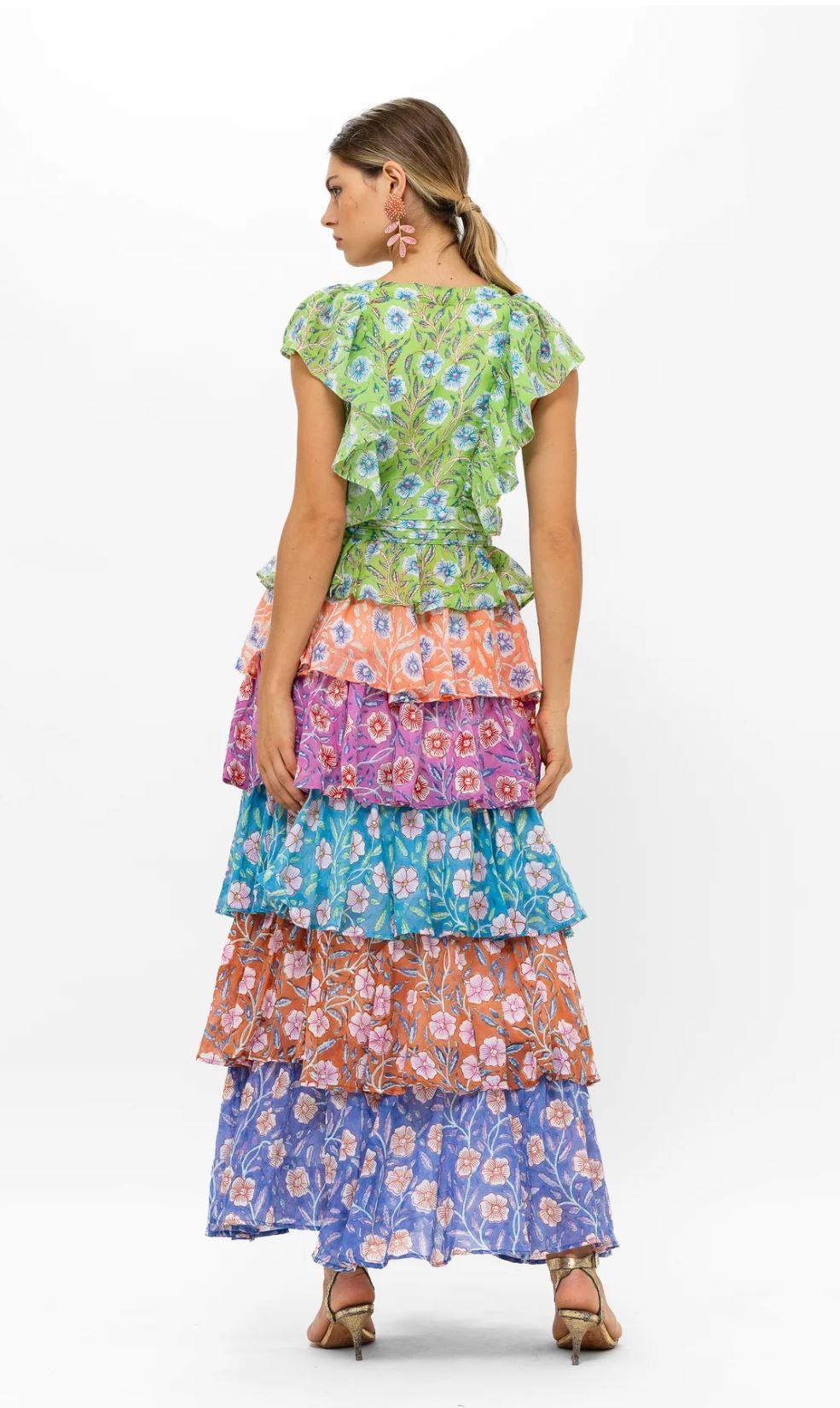 Oliphant Yoke Ruffle Maxi Dress Product Image