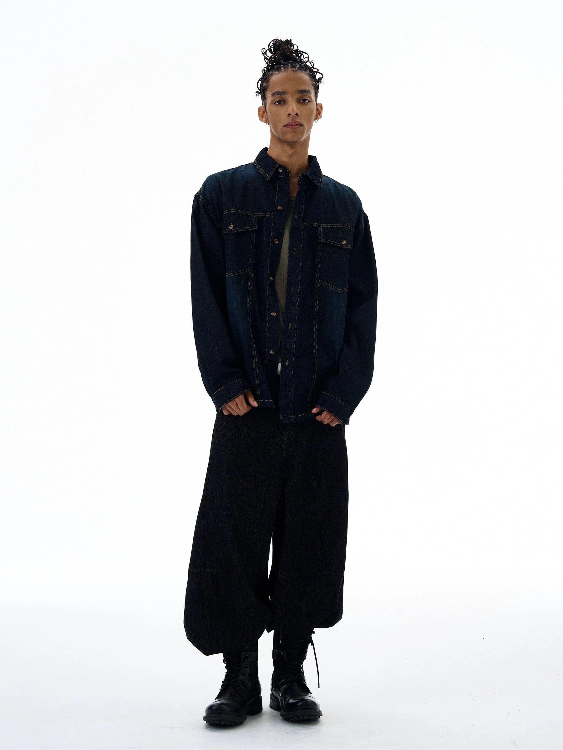 RT No. 19555 DARK BLUE STITCHED DENIM JK Product Image