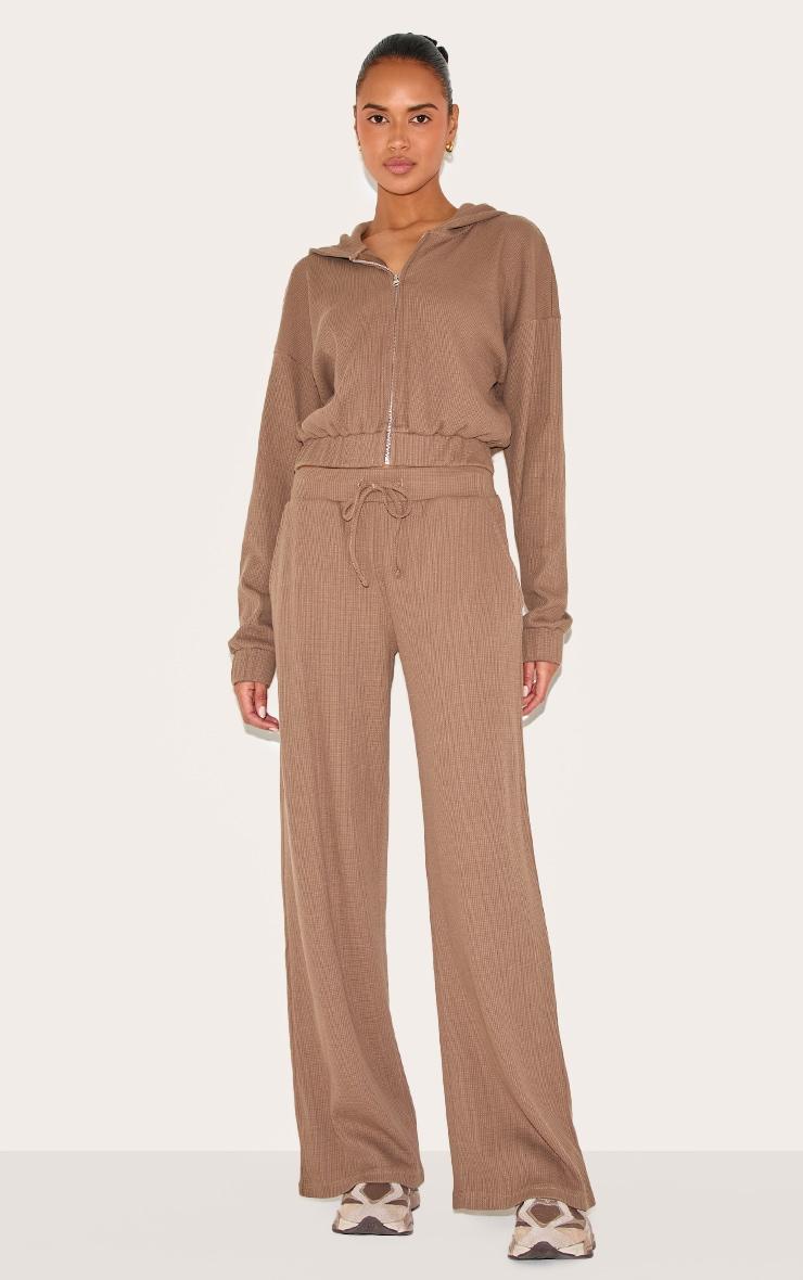 Waffle Zip Up Cropped Hoodie  Product Image