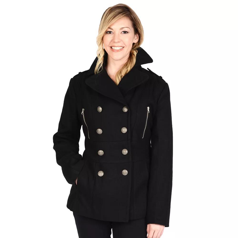 Womens Excelled Military Wool Blend Peacoat Product Image