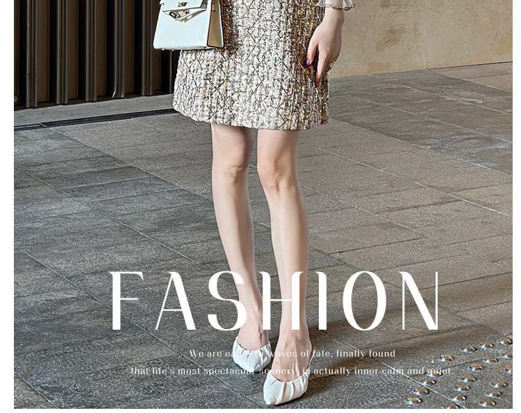 Long-Sleeve Tweed Mini A-Line Dress Product Image
