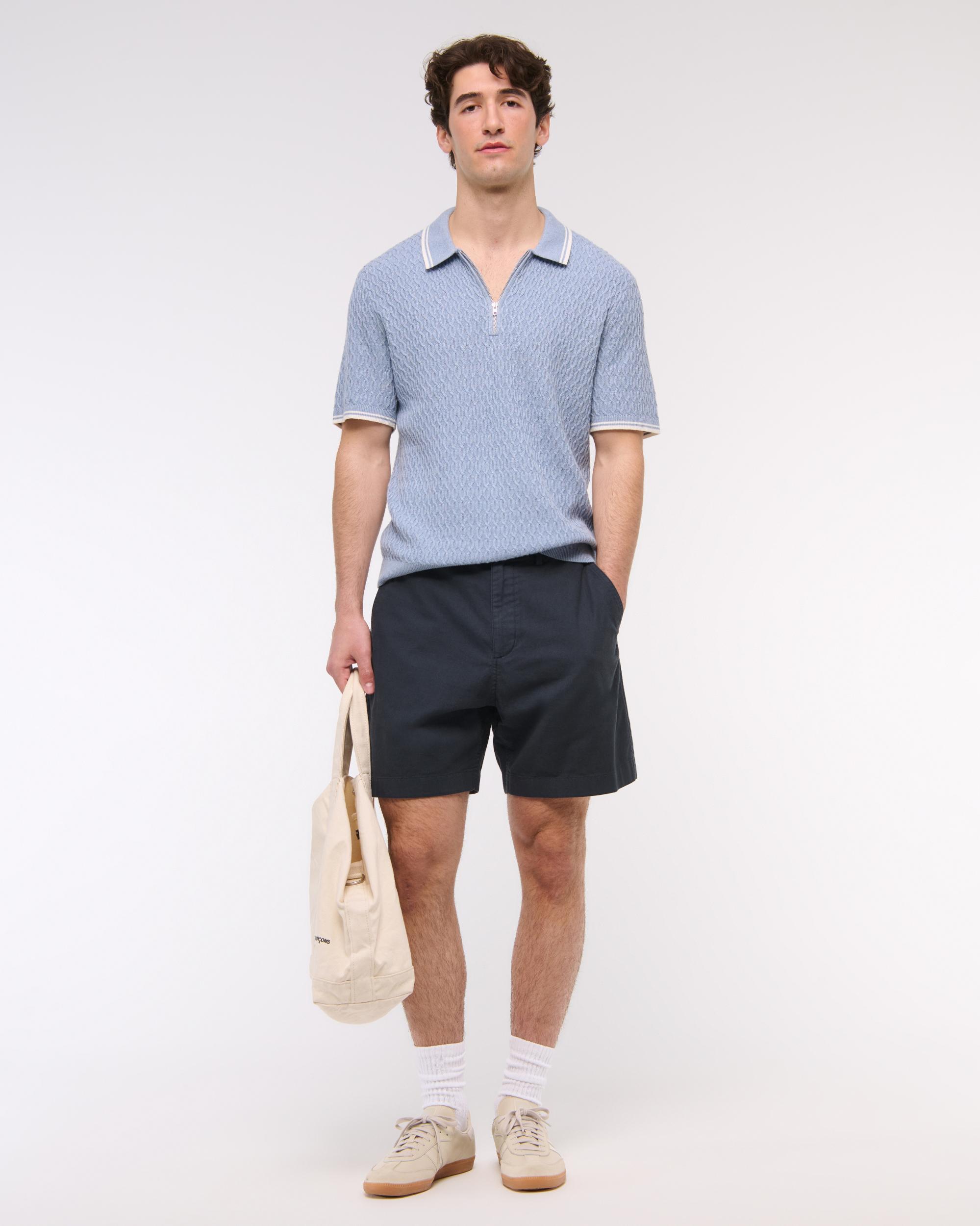 Linen-Blend Plainfront Short Product Image
