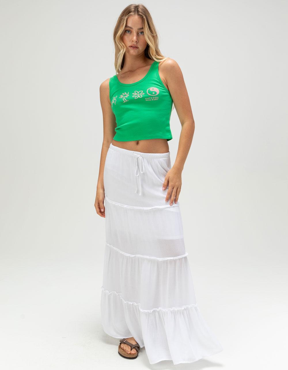 HURLEY Three Days Womens Scoop Crop Tank Top - GREEN Product Image