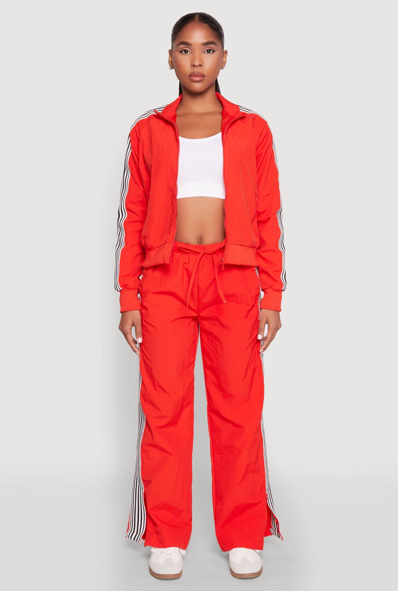 Womens Contrast Trim Mock Neck Track Jacket Product Image