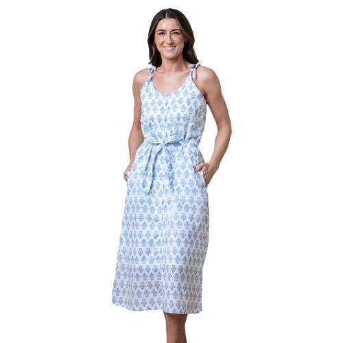 Hope & Henry Women's Organic Button Front Sundress in Riviera Woodblock Floral at Nordstrom, Size 10 Product Image
