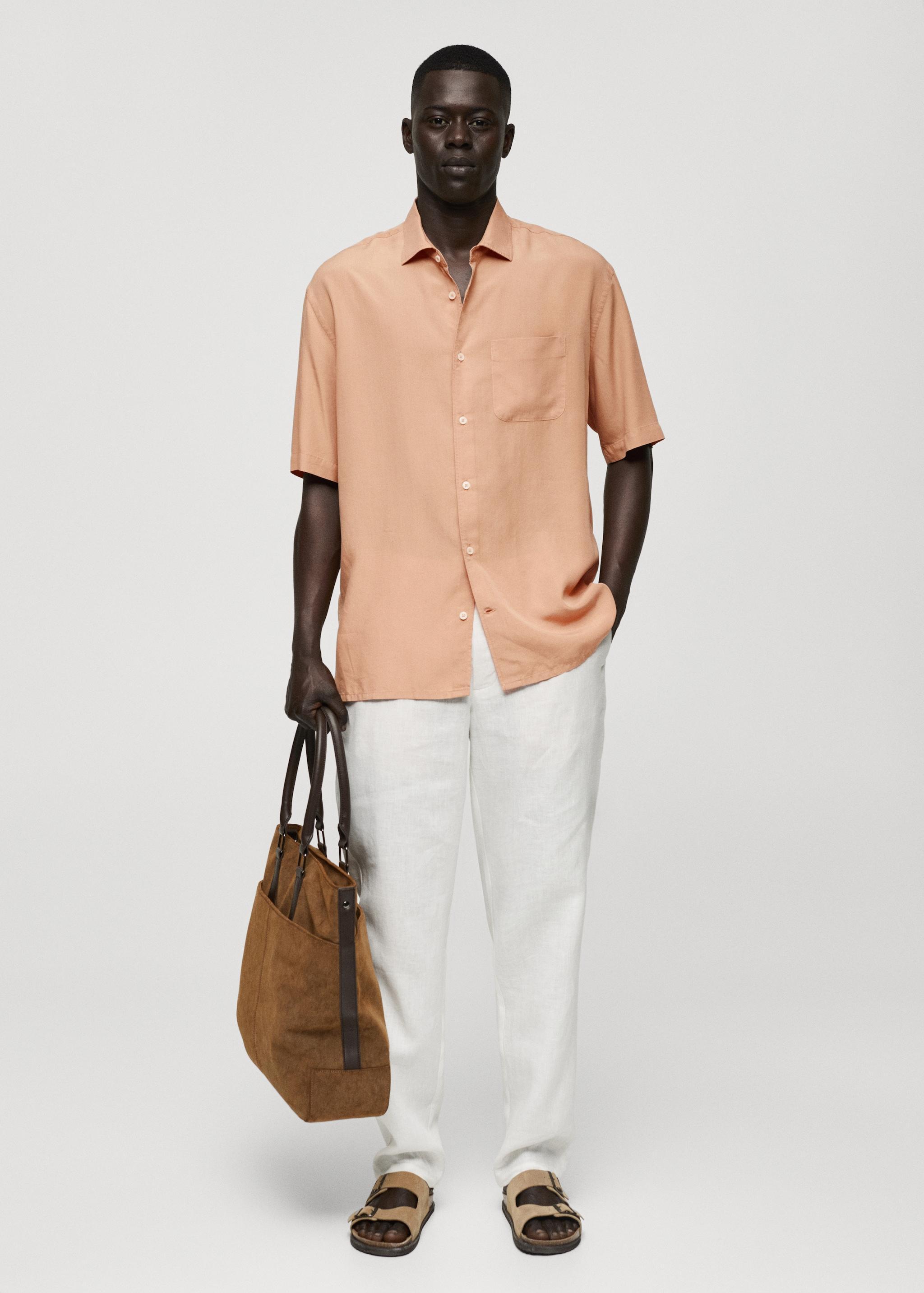 Relaxed-fit 100% Tencel shirt - Men | MANGO USA Product Image