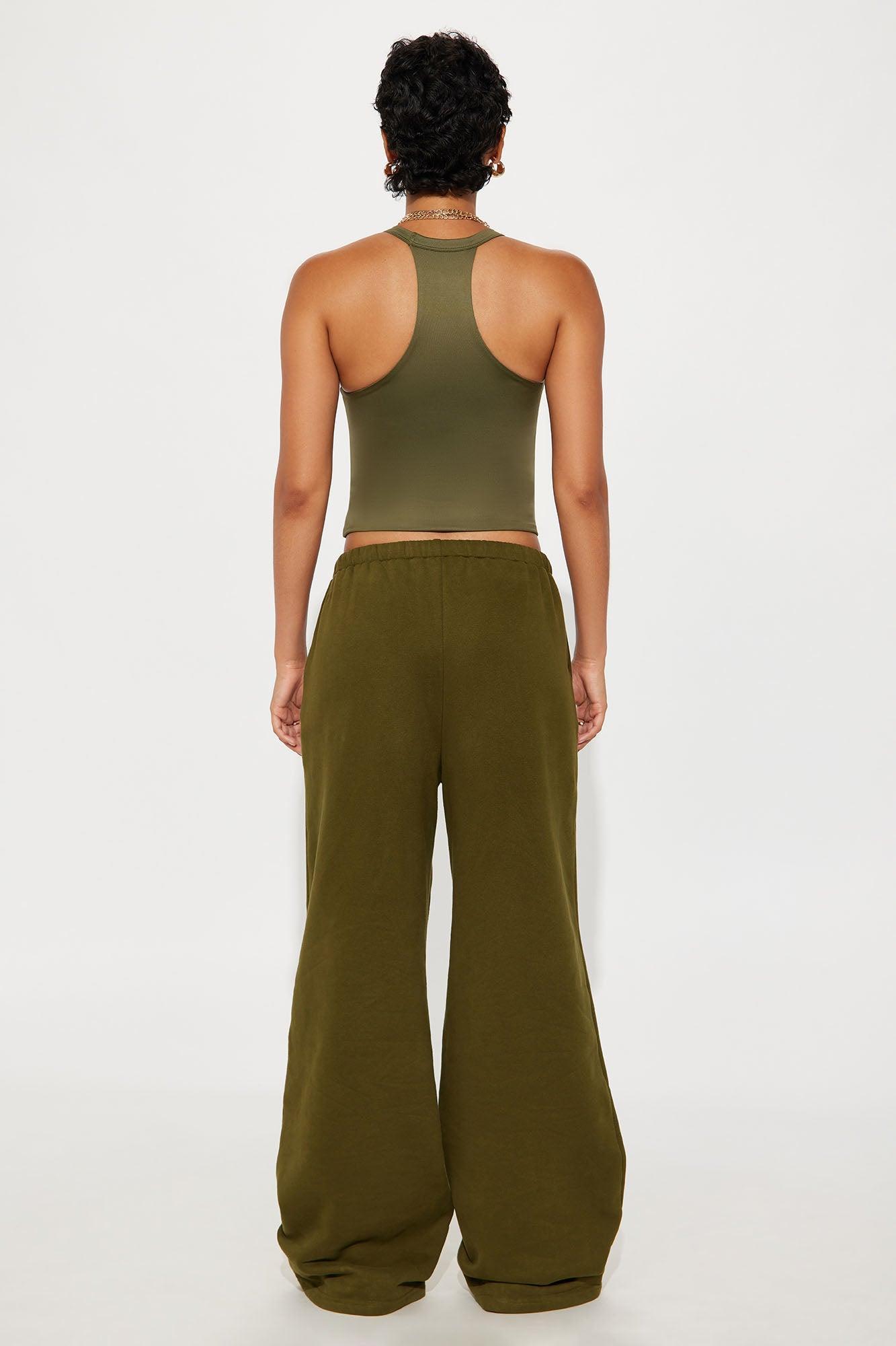 Contour Double Lined V-Neck Tank Top - Military Green Female Product Image