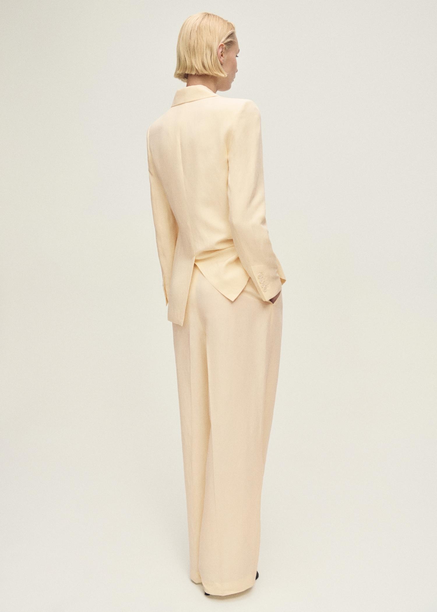 Straight-fit linen-blend suit pants - Women | MANGO USA Product Image