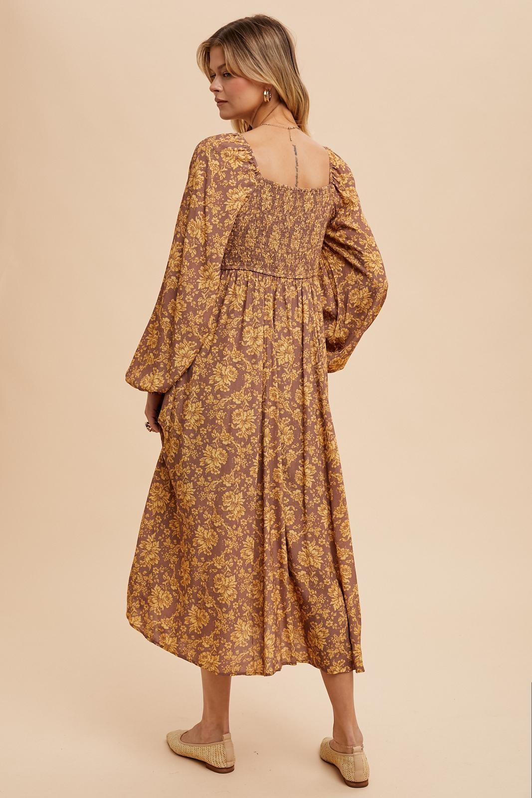 Fall Floral Maxi Dress Product Image