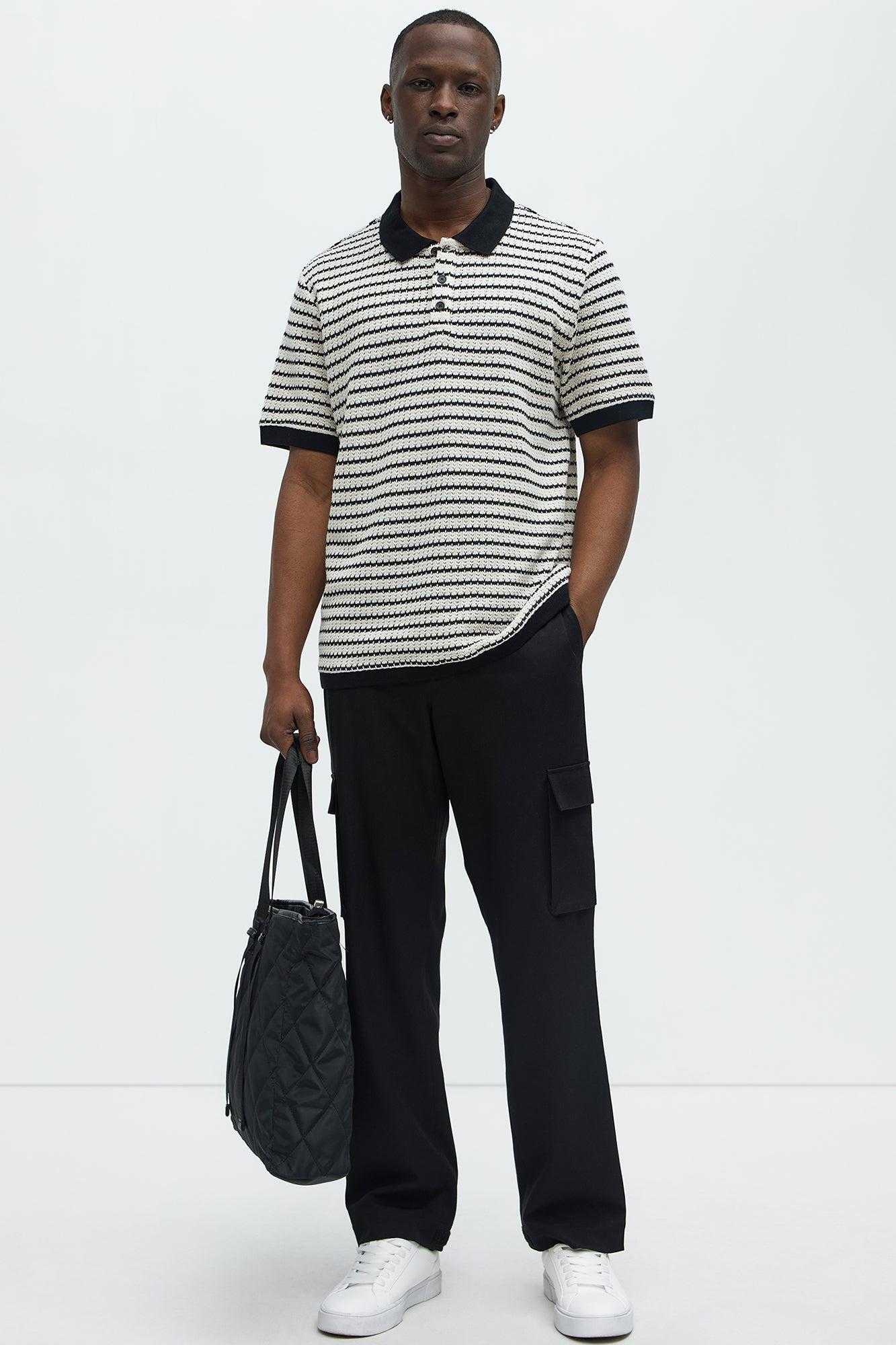 Gabardine Straight Tapered Cargo Pants - Black Product Image