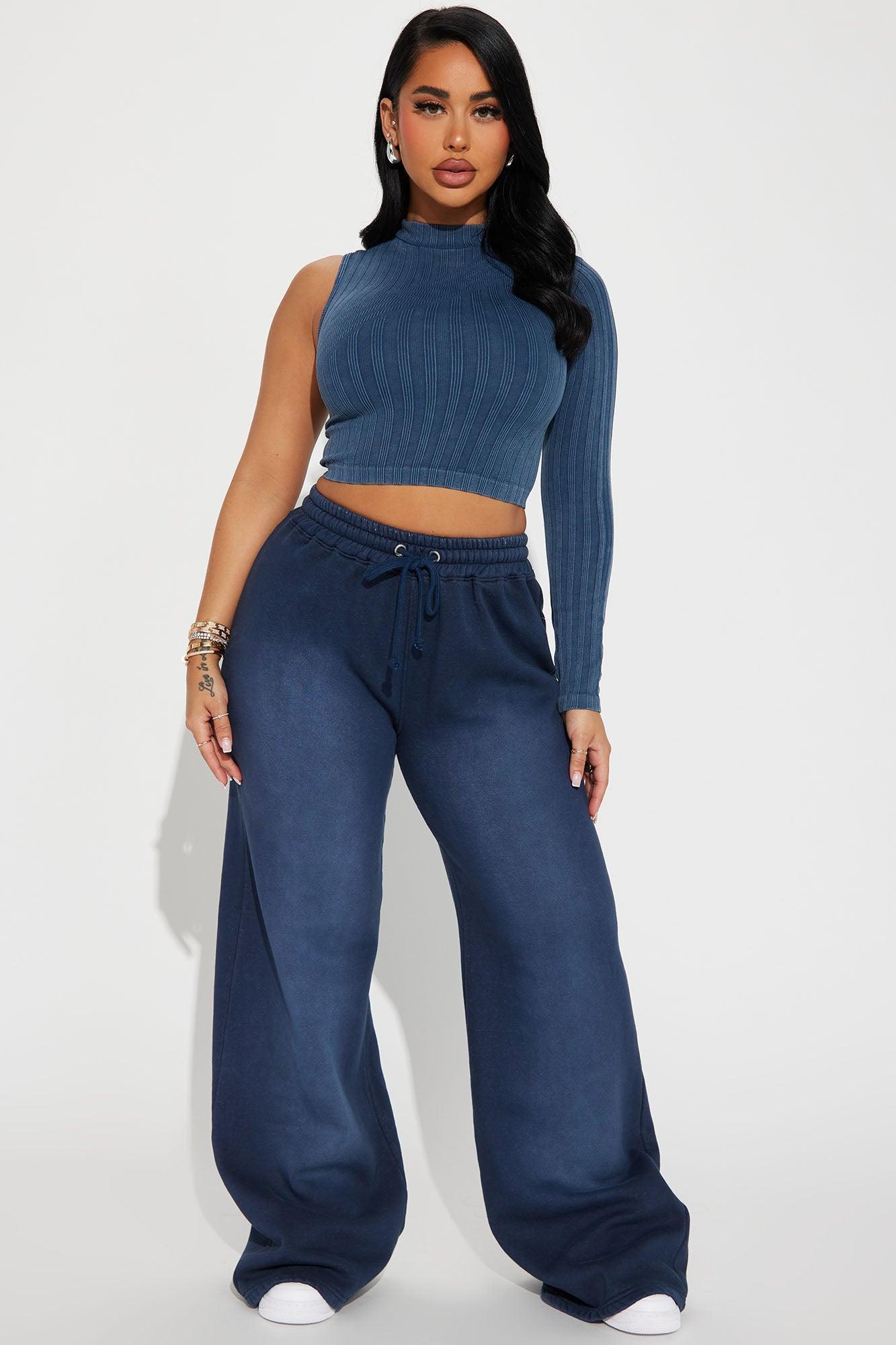 Gina Washed One Shoulder Top - Blue Product Image
