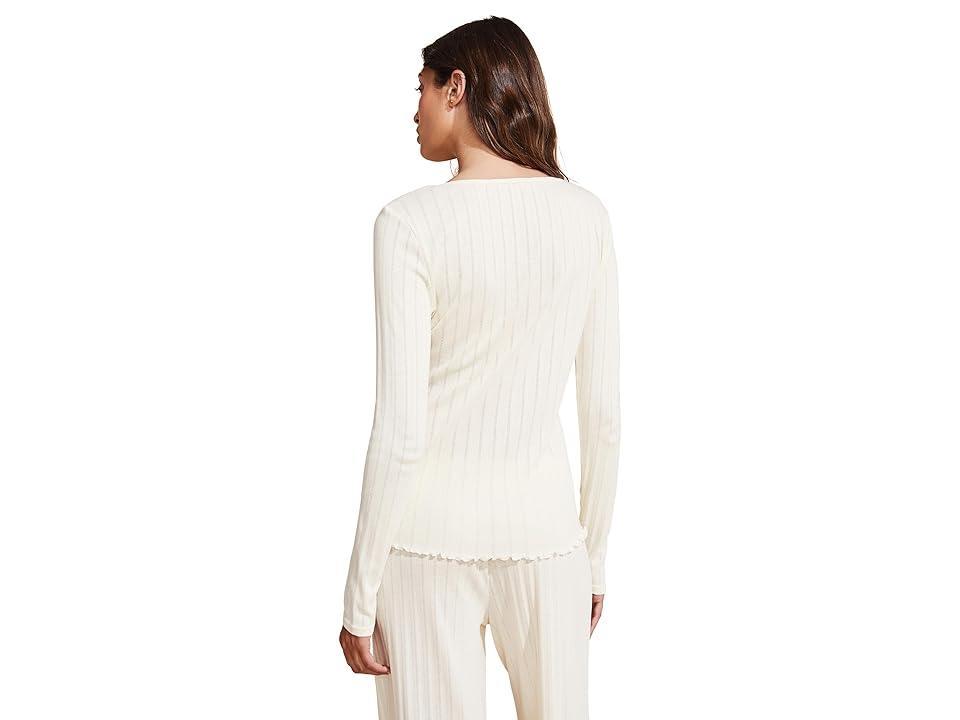 Eberjey Pointelle V Neck Henley Top Product Image