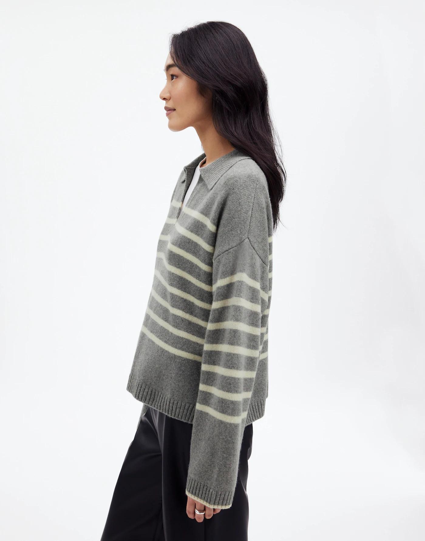 Cashmere-Wool Blend Polo Sweater Product Image