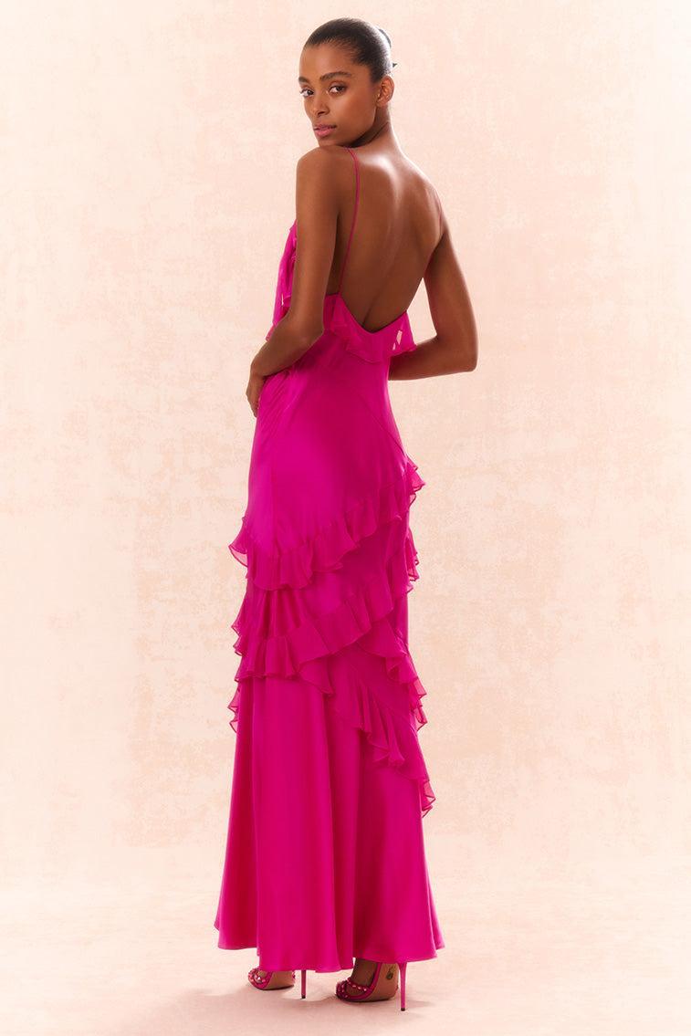Rialto Silk Ruffle Maxi Dress Product Image