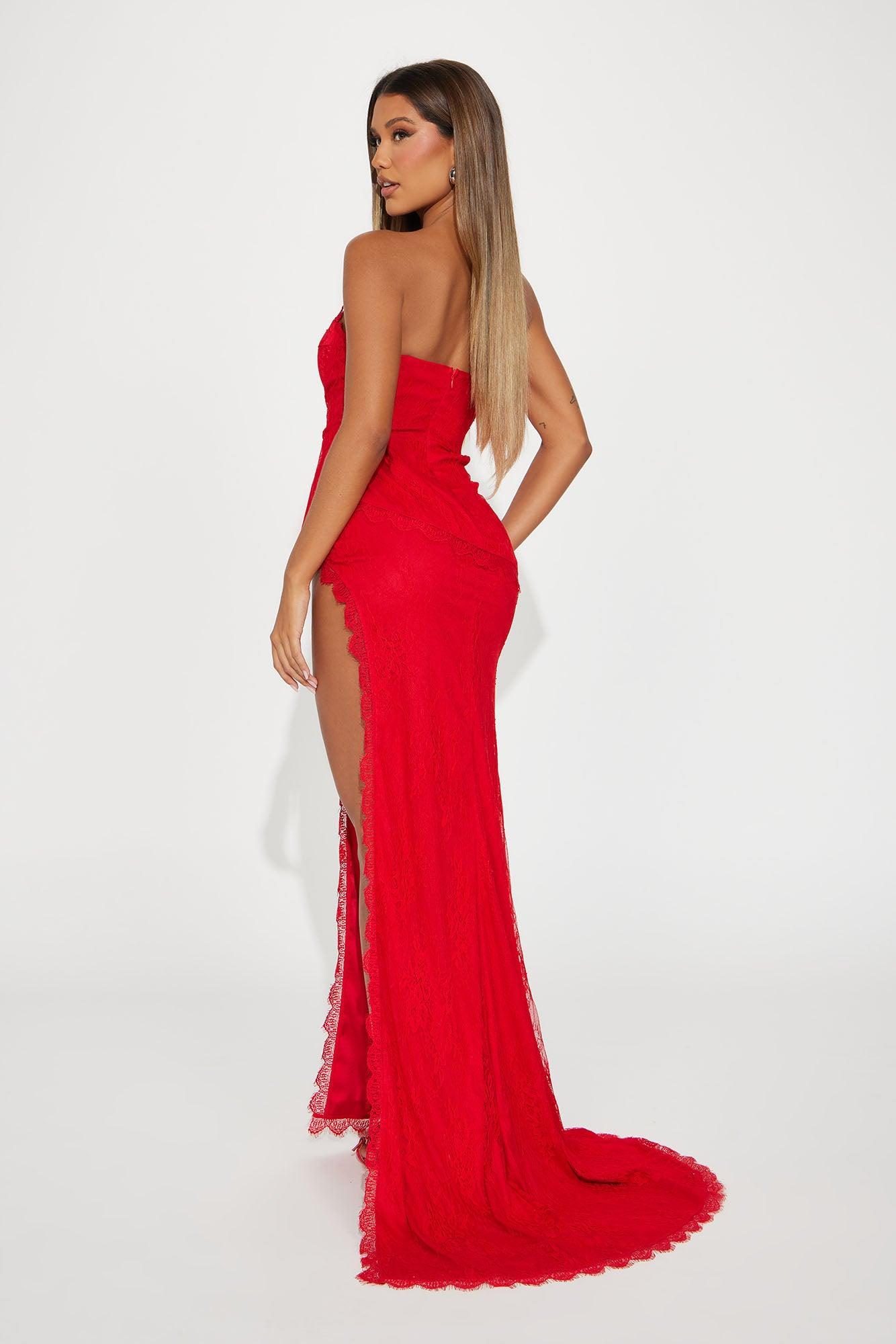 Katrina Lace Gown - Red Product Image