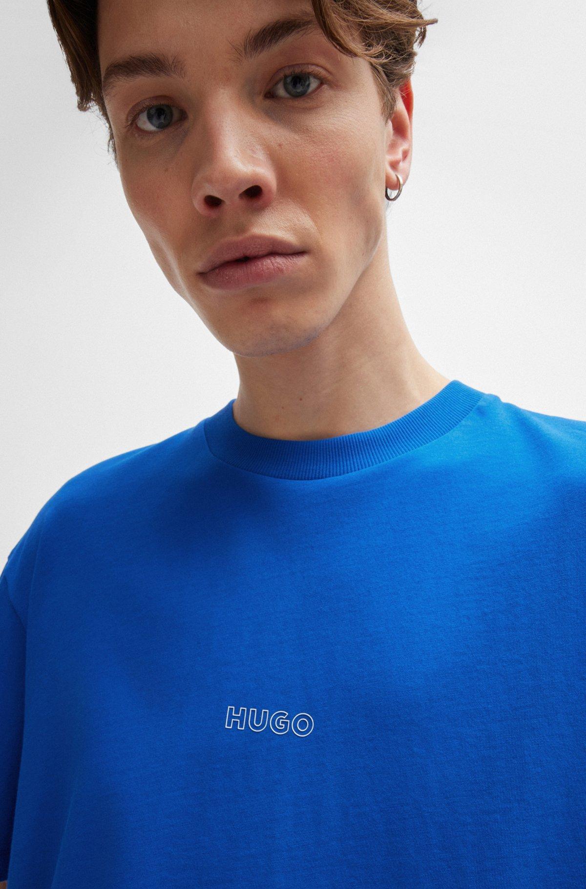 Cotton-jersey T-shirt with outline logos Product Image