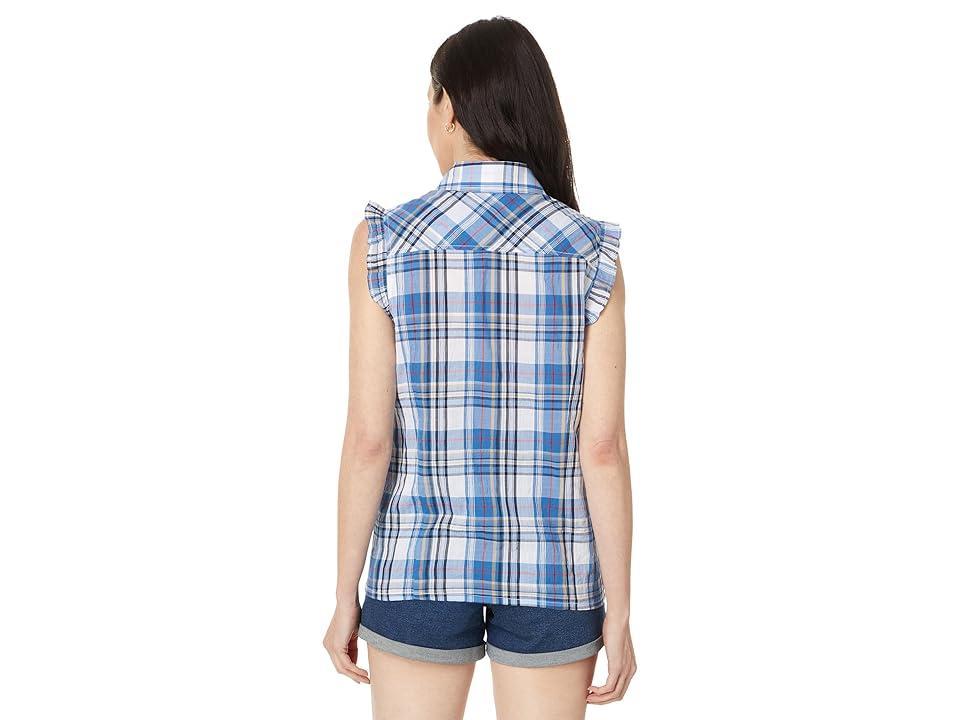 Tommy Hilfiger Sleeveless Ruffle Plaid Popover Multi) Women's Clothing Product Image