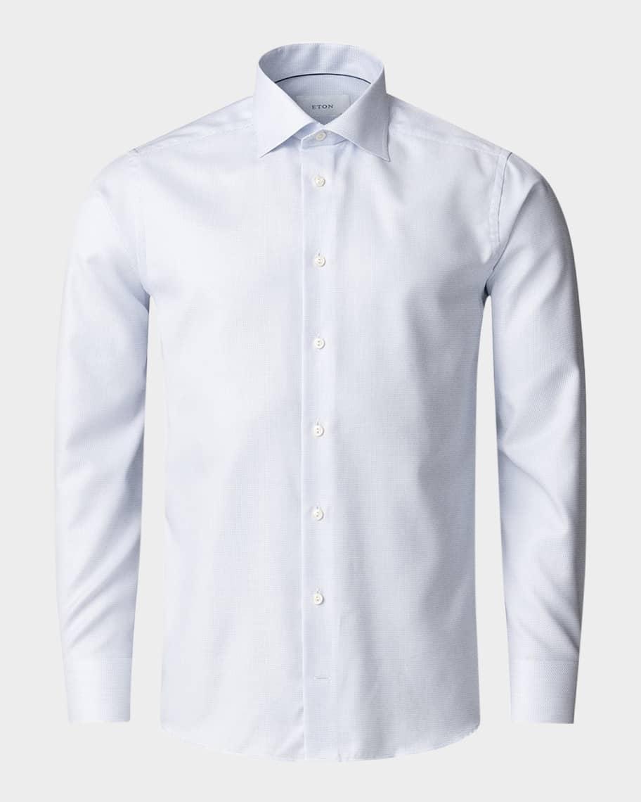 Mens Signature Herringbone Dobby Contemporary-Fit Dress Shirt Product Image