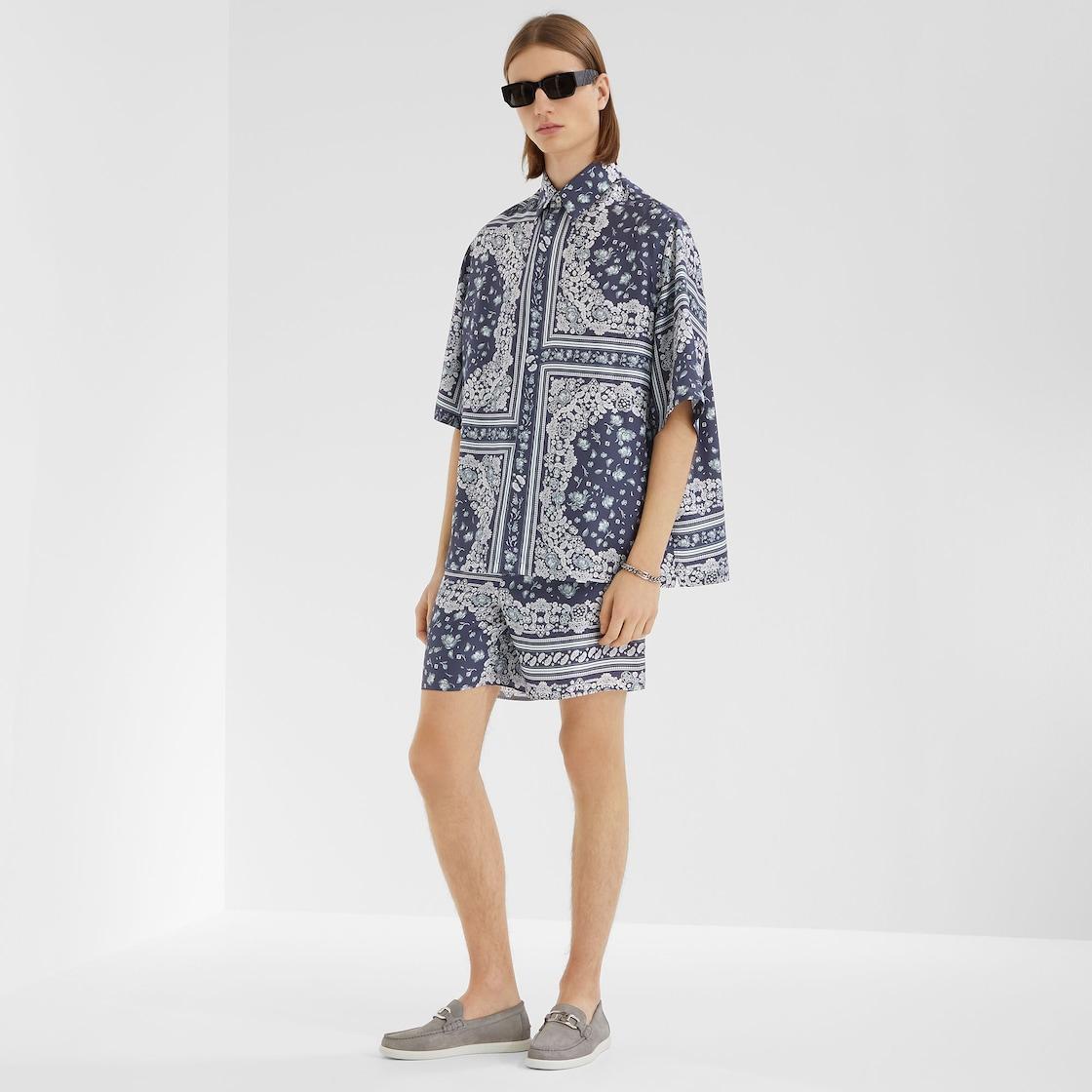 ShirtWhite and blue silk shirt Product Image
