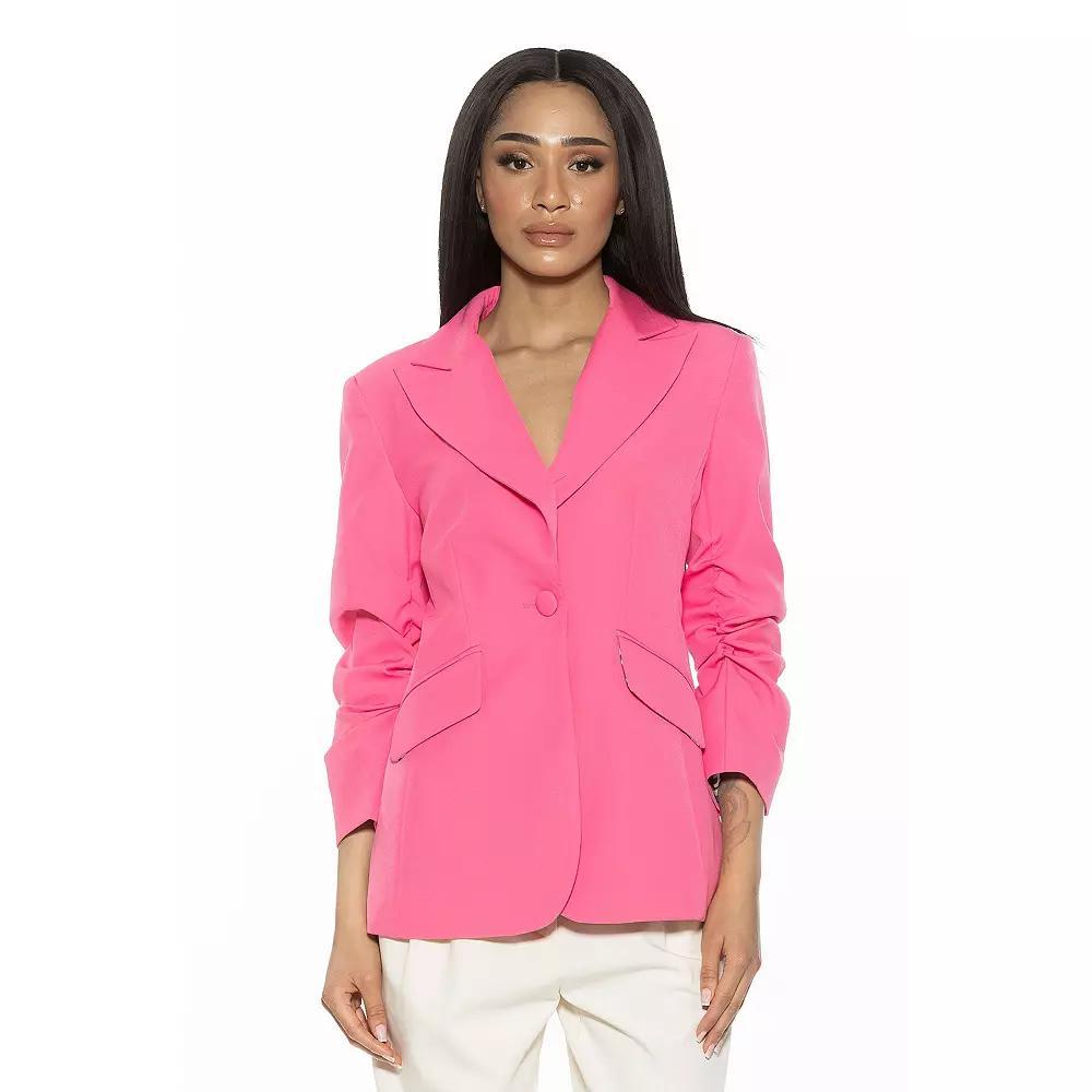 Women's ALEXIA ADMOR Tau Scrunched Sleeve Blazer, Size: 2, Black Product Image