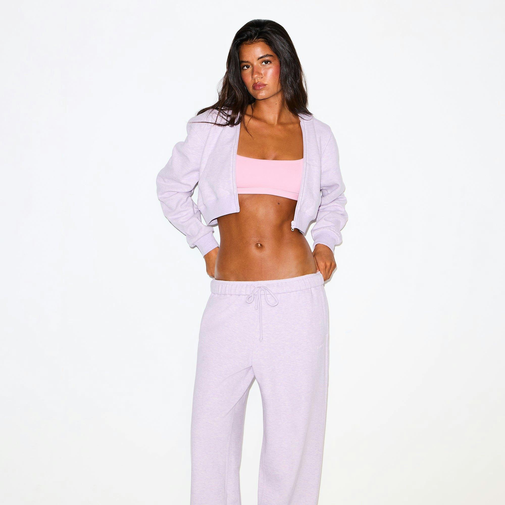 COTTON FLEECE POLO SWEATSHIRT | PURPLE HEATHER Product Image