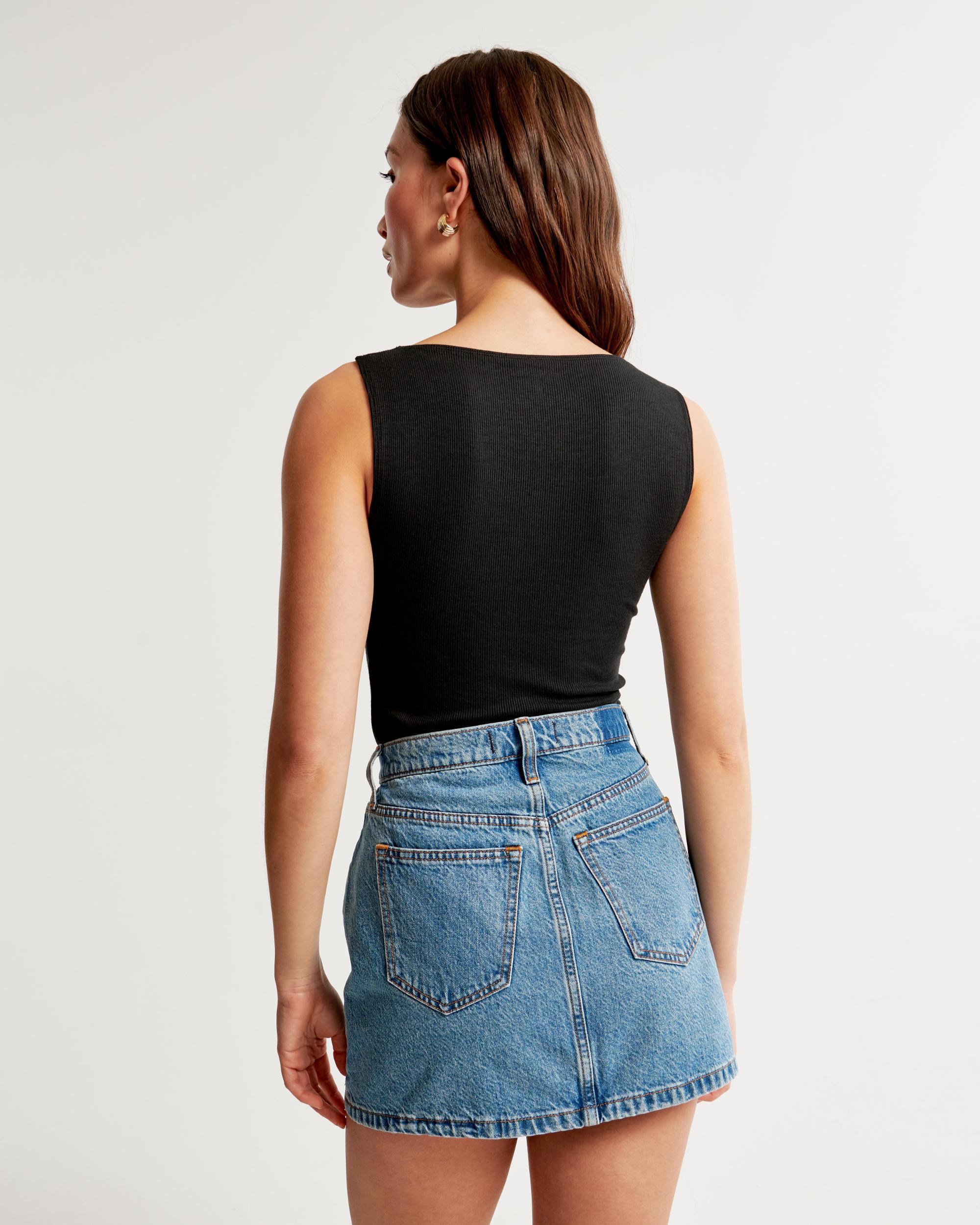 Denim Studded Mini Skirt Product Image