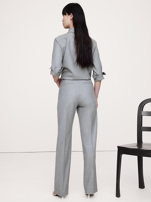 High-Rise Modern Straight Lightweight Wool Flannel Pant Product Image