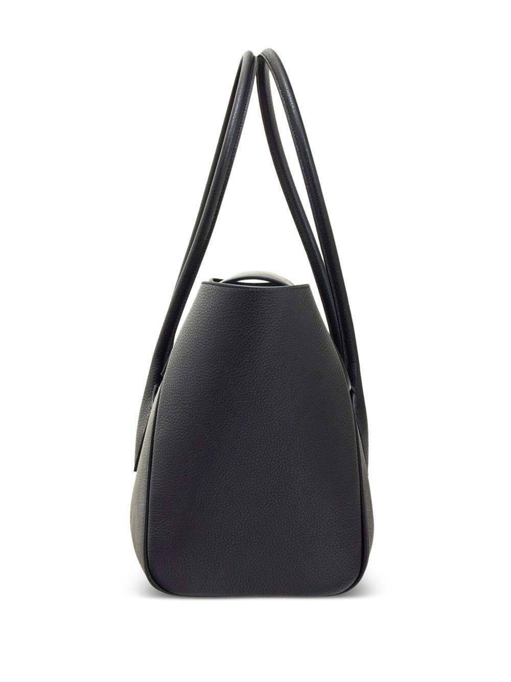 logo-plaque leather tote bag Product Image