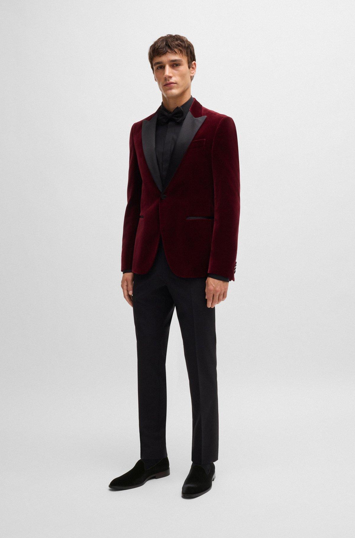 Velvet slip-on loafers with leather trims Product Image