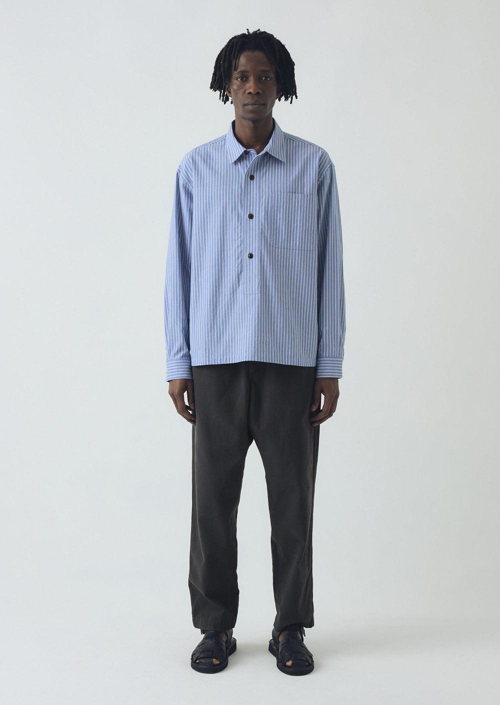 Cotton Canvas Elasticated Pants | Prussian Blue Product Image