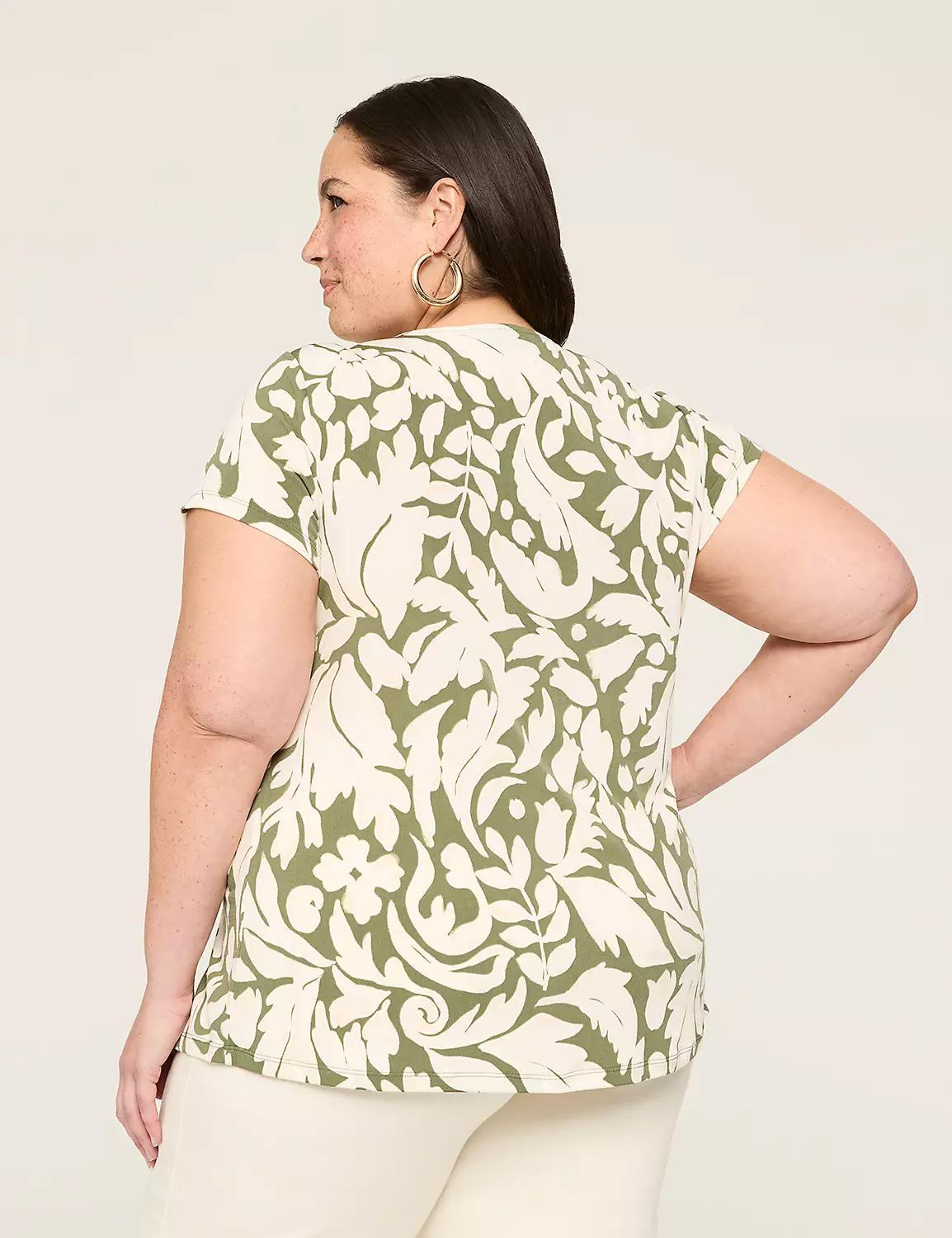 Cap-Sleeve Pleat-Front Top Product Image