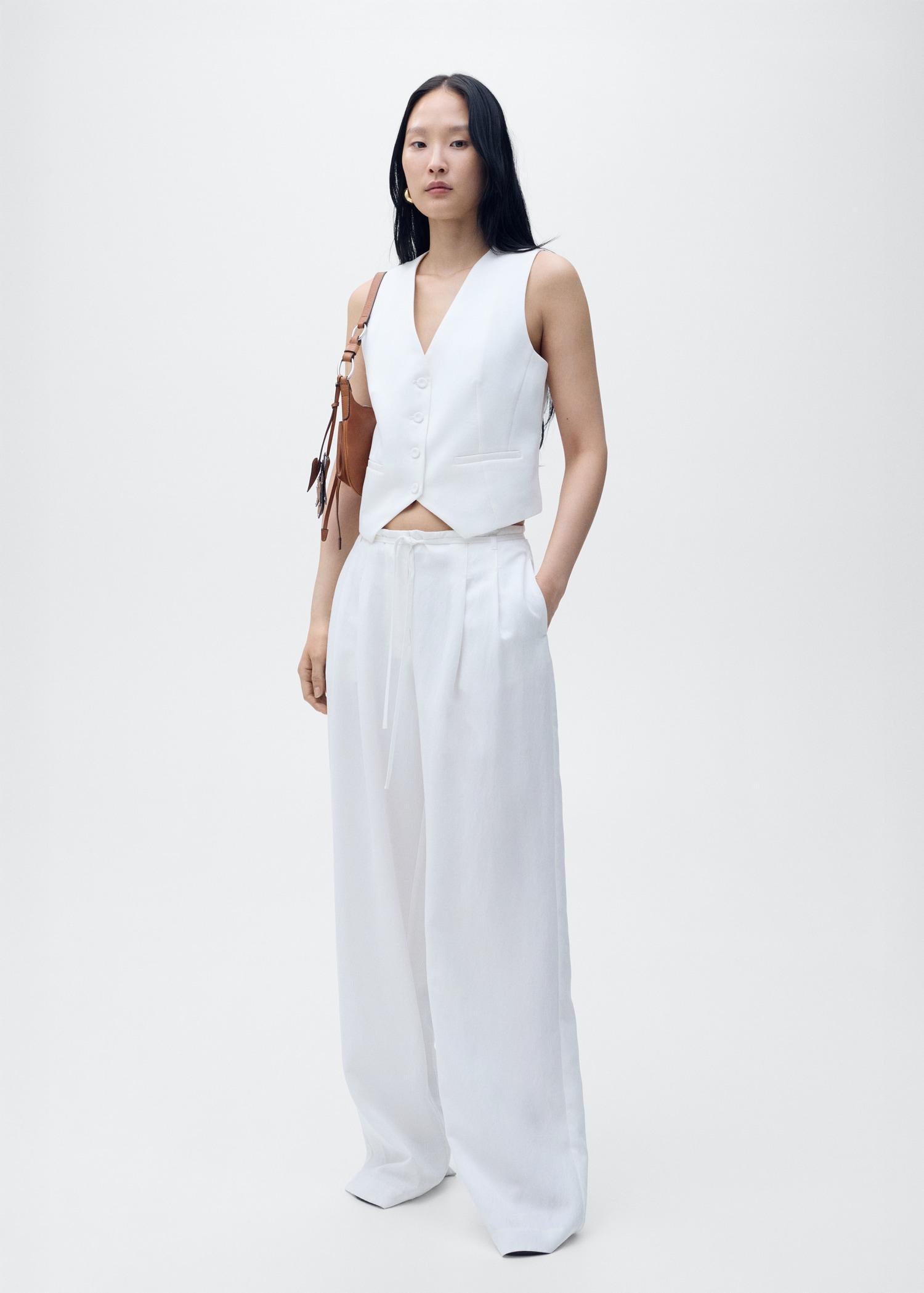 Straight lyocell suit vest - Women | MANGO USA Product Image