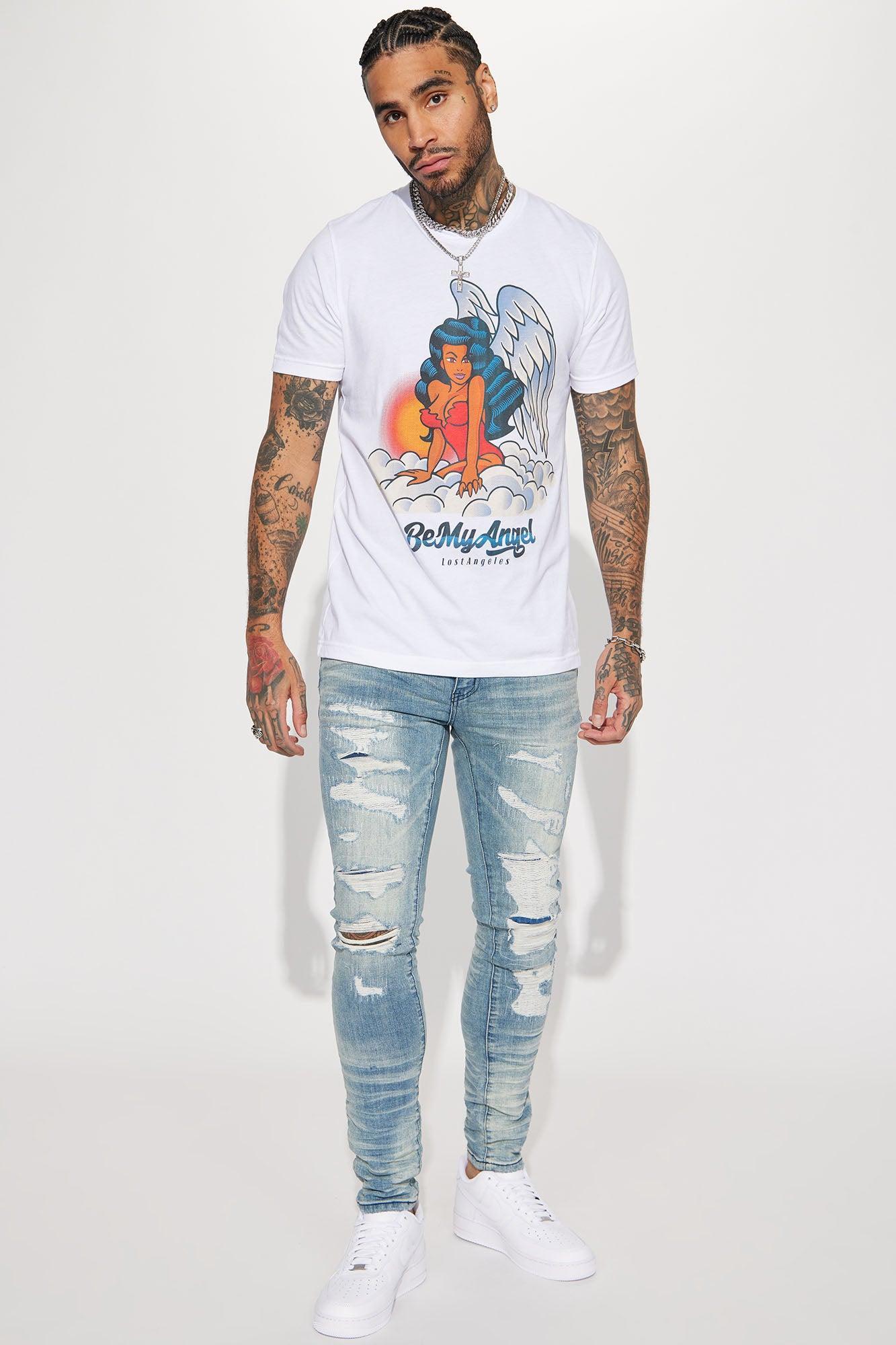 For The Fame Stacked Skinny Jeans - Light Wash Product Image