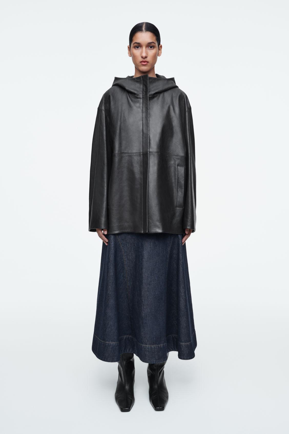 RAW DENIM A-LINE MIDI SKIRT Product Image