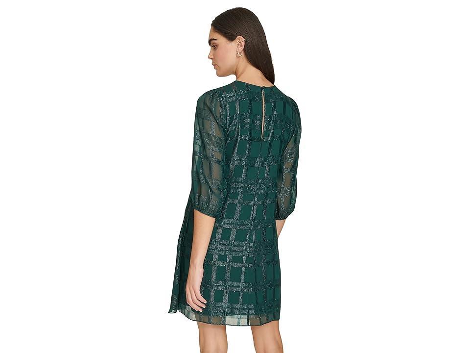 Calvin Klein Glitter Chiffon Dress (Malachite) Women's Dress Product Image