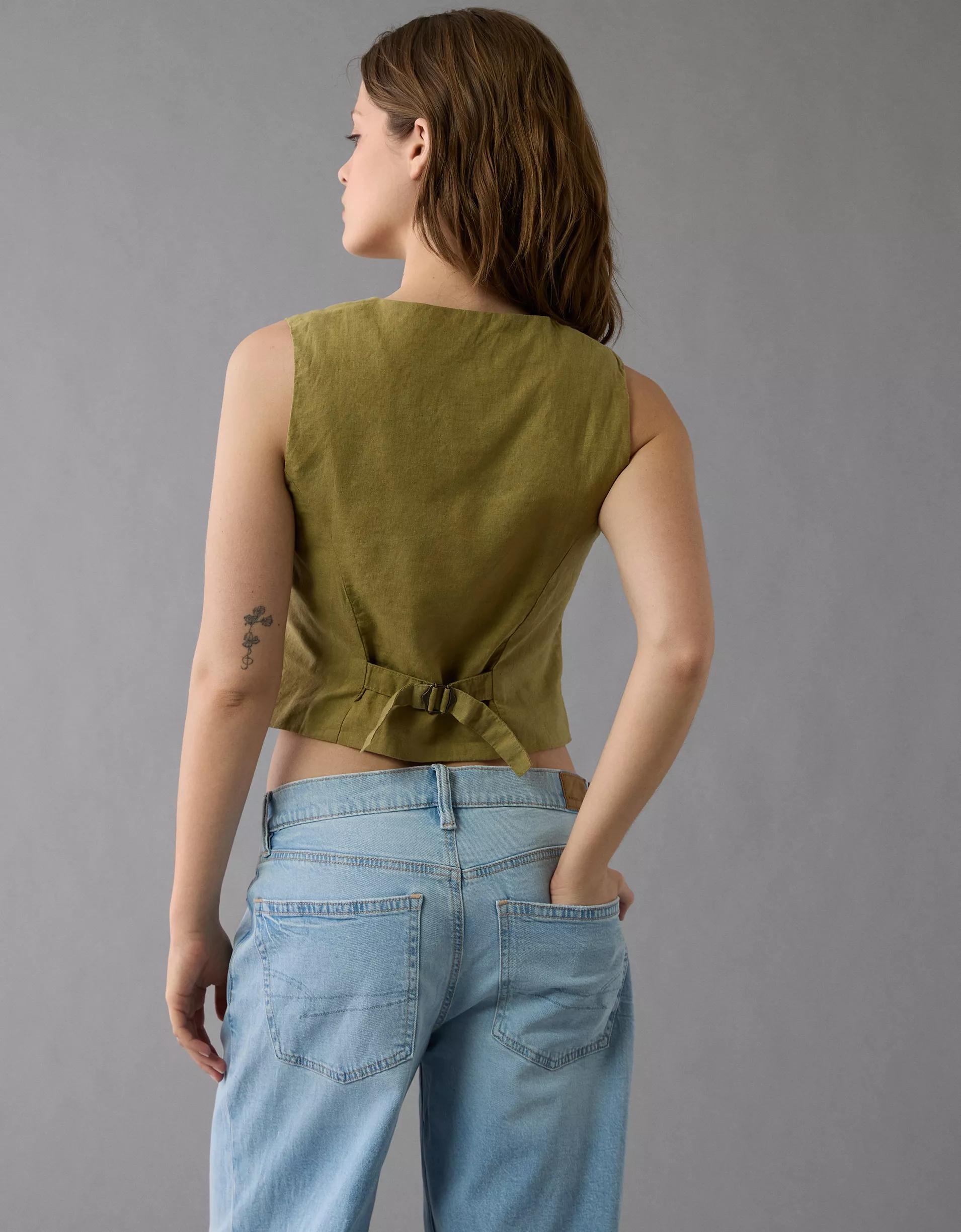 AE Linen-Blend Vest Product Image